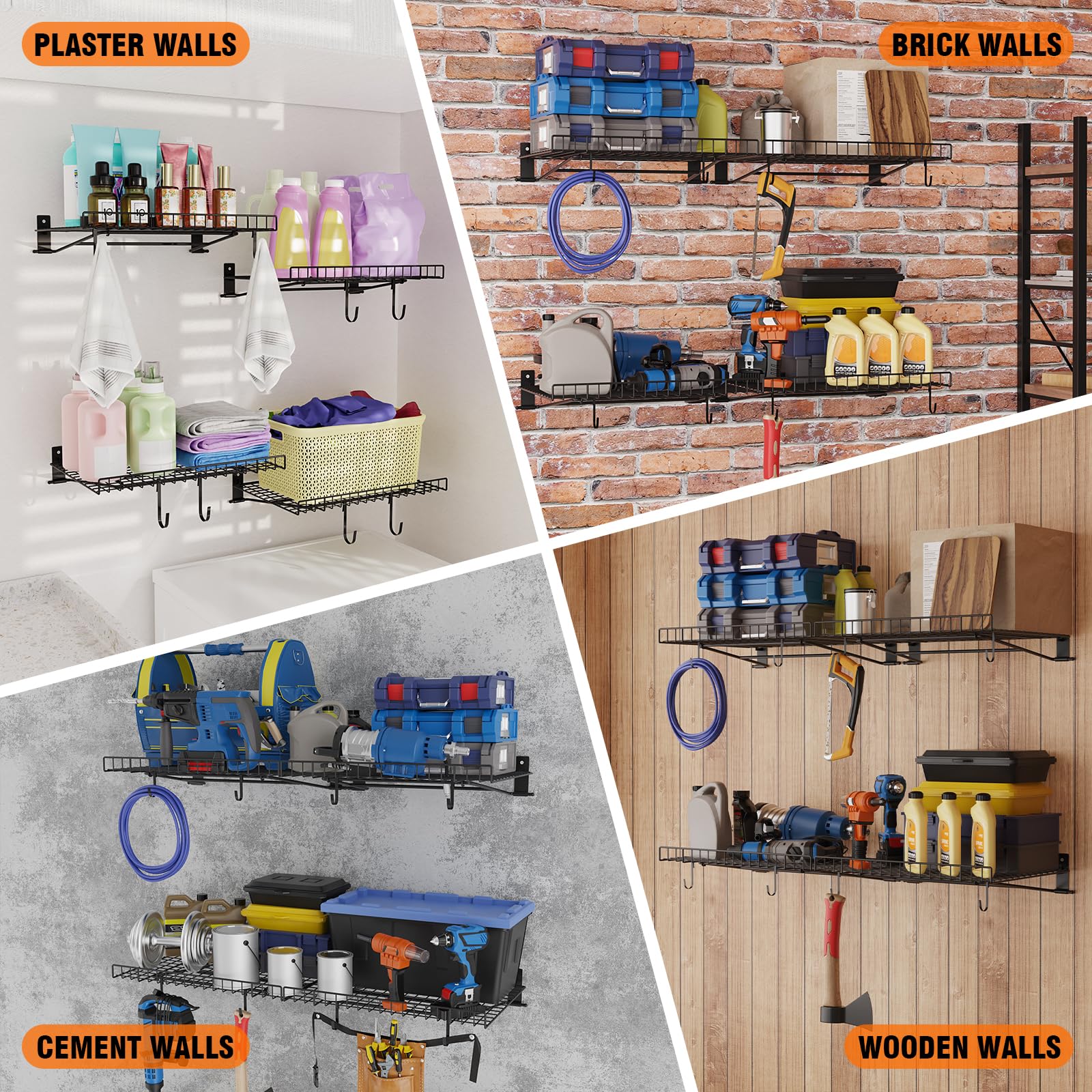 6 Pack Foldable Wall Shelf (6 Count)