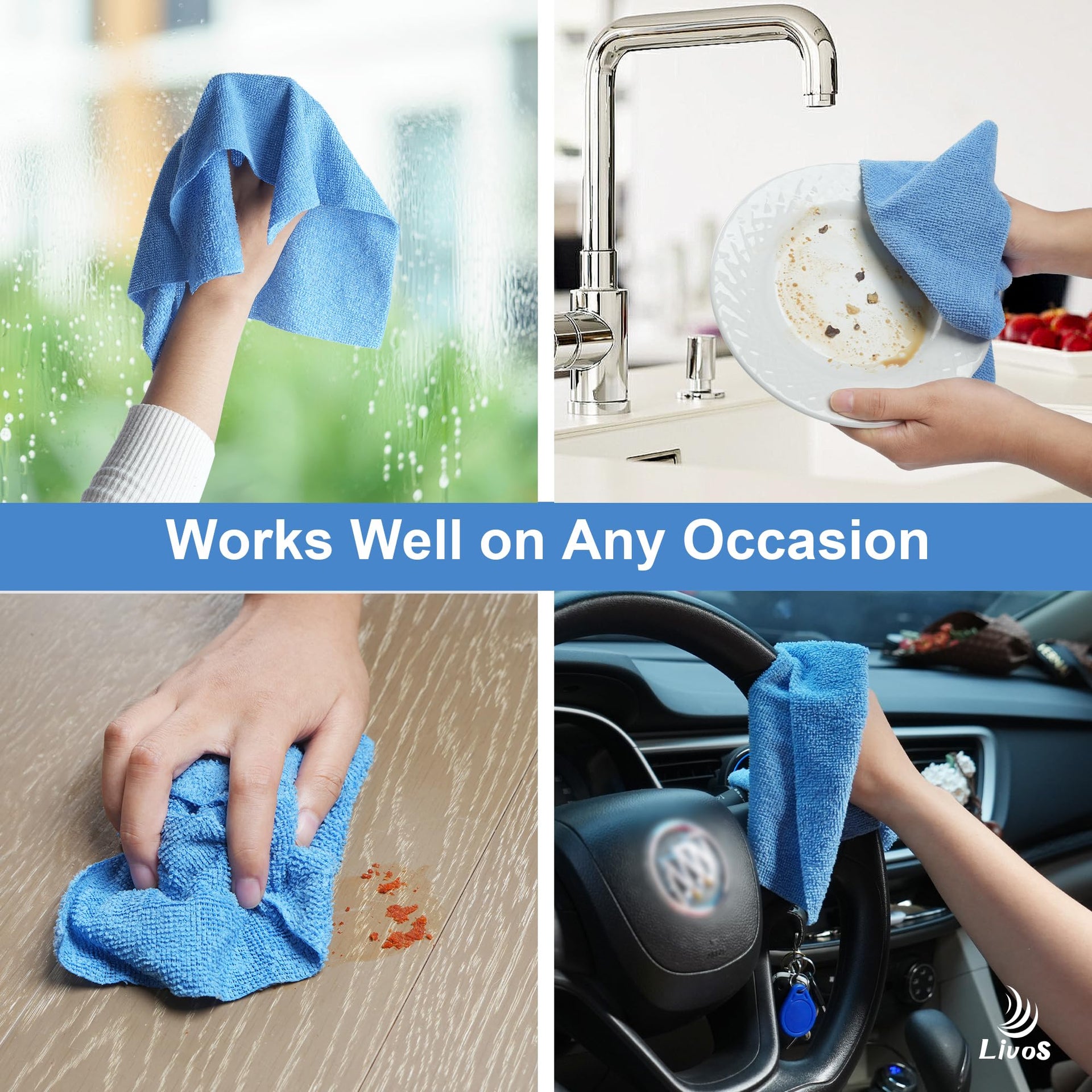 Microfiber Cleaning Cloth Roll (80 Count)