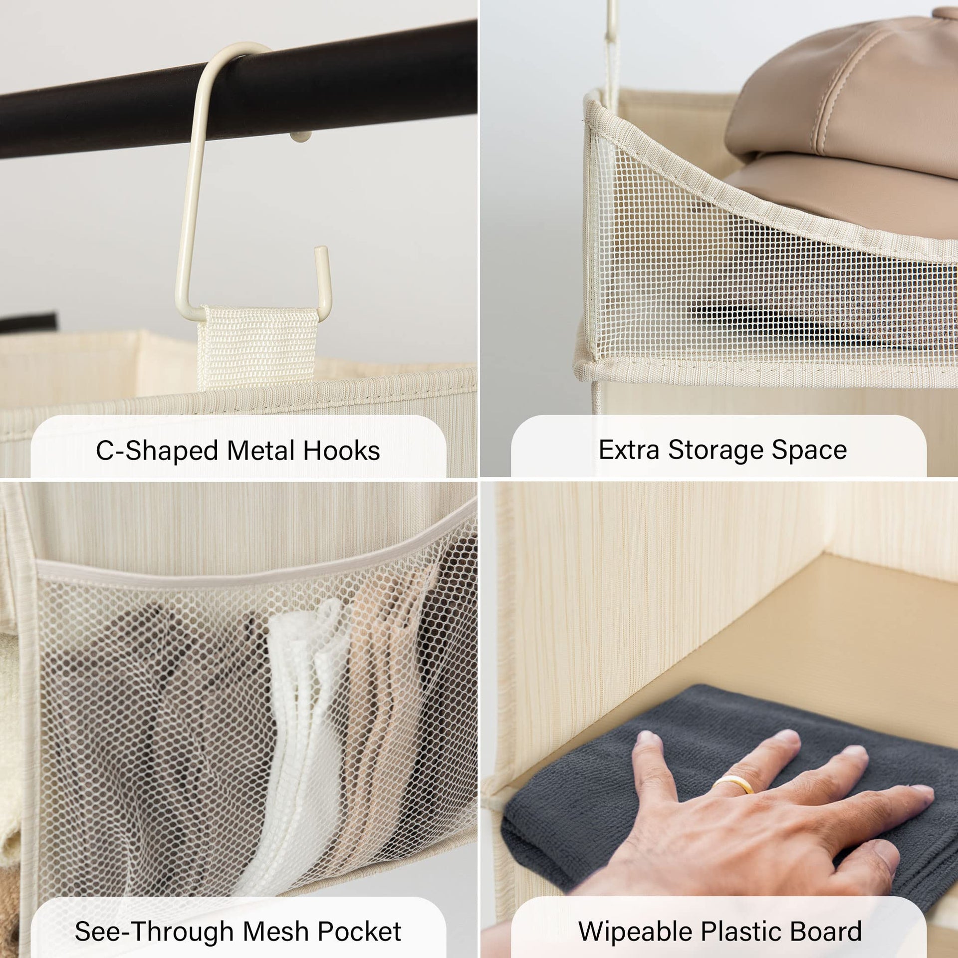 3 Shelf Hanging Closet Organizer