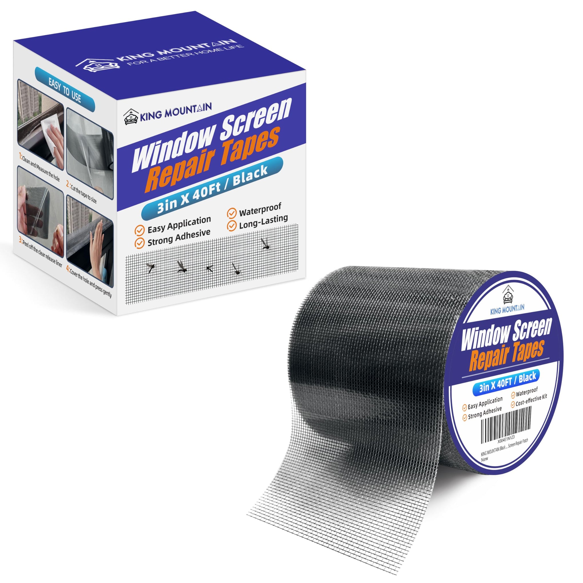 Black Window Screen Repair Tape