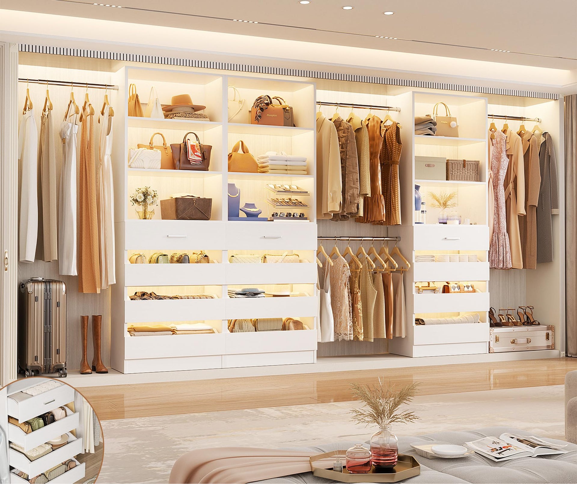 Closet System with 12 Drawers
