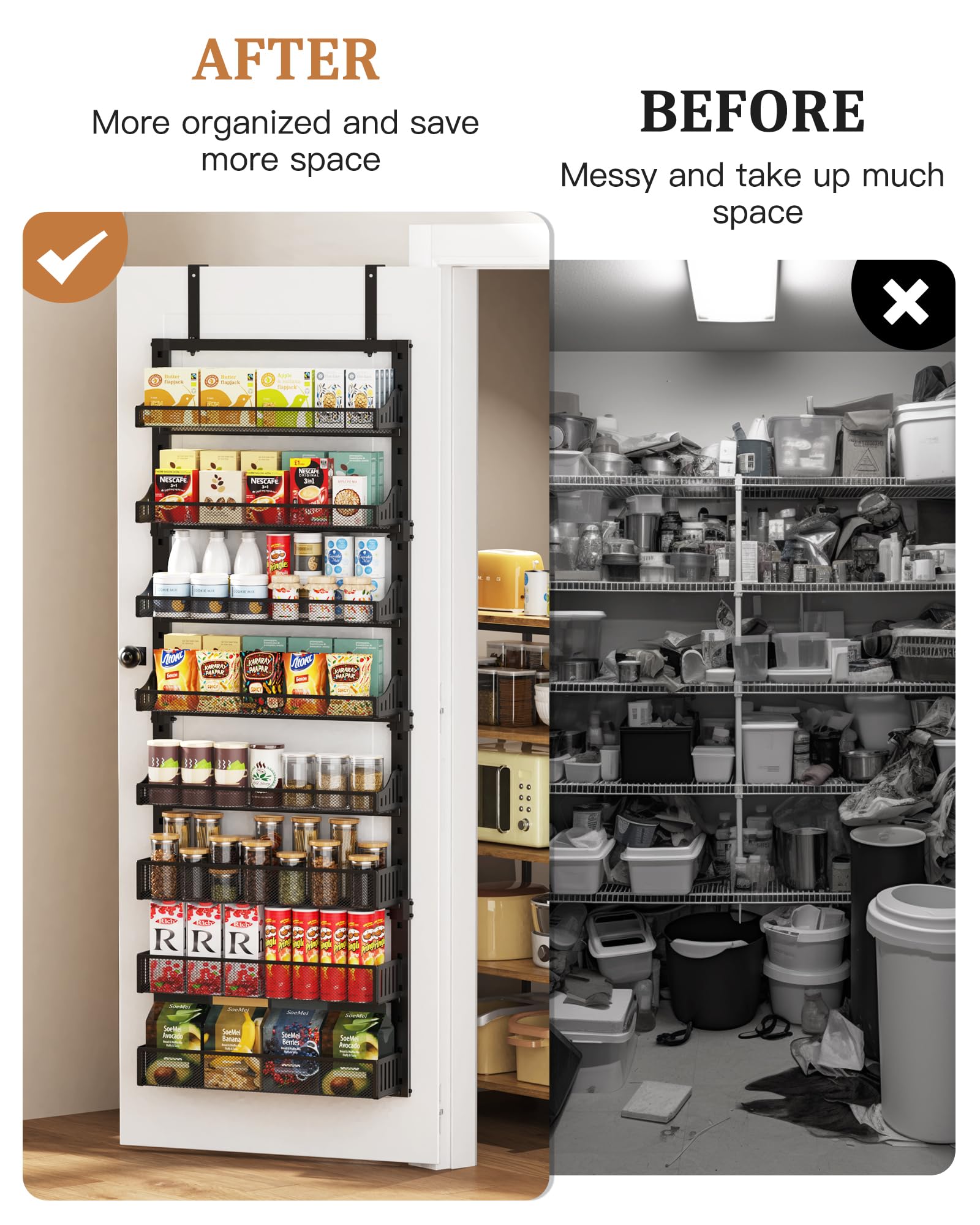 8 Tier Over the Door Pantry Organizer