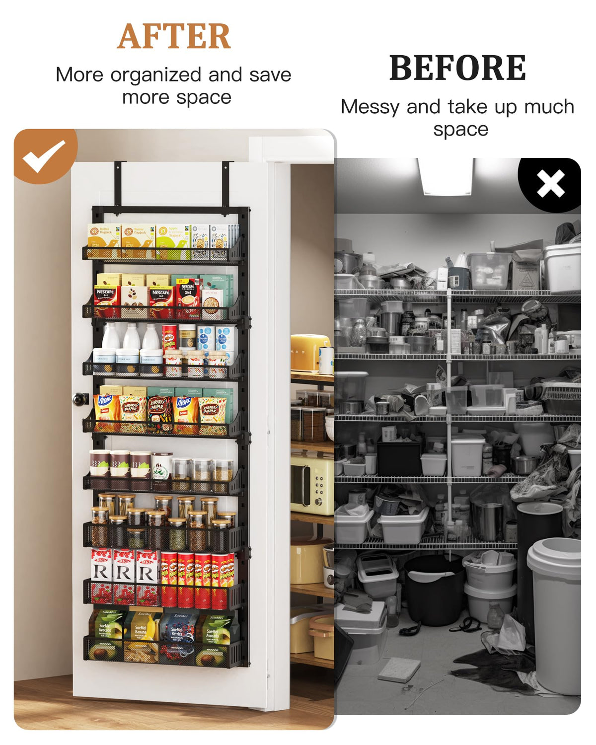 8 Tier Over the Door Pantry Organizer