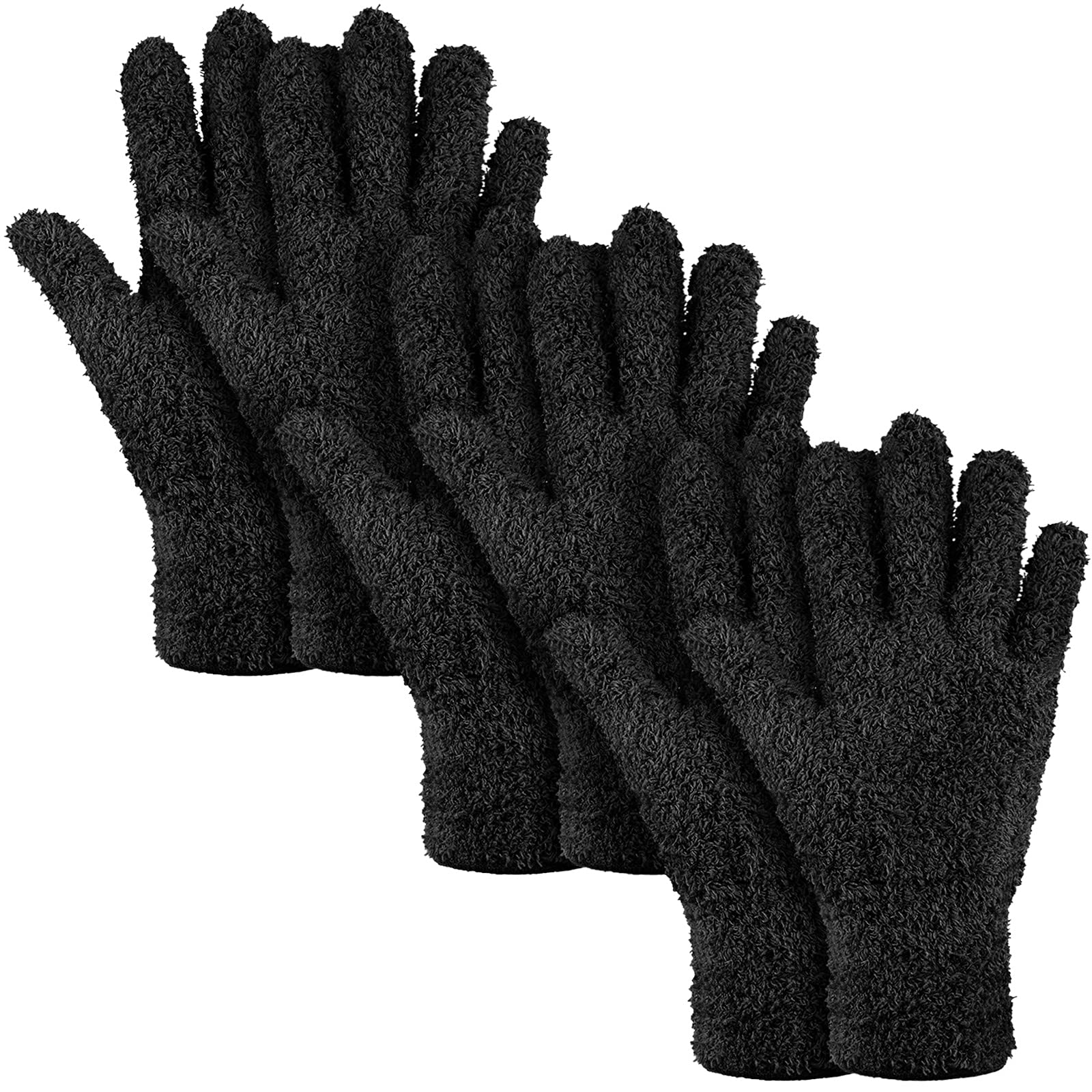 3 Pairs Microfiber Dusting Gloves for Plants Leaf (3 Count)