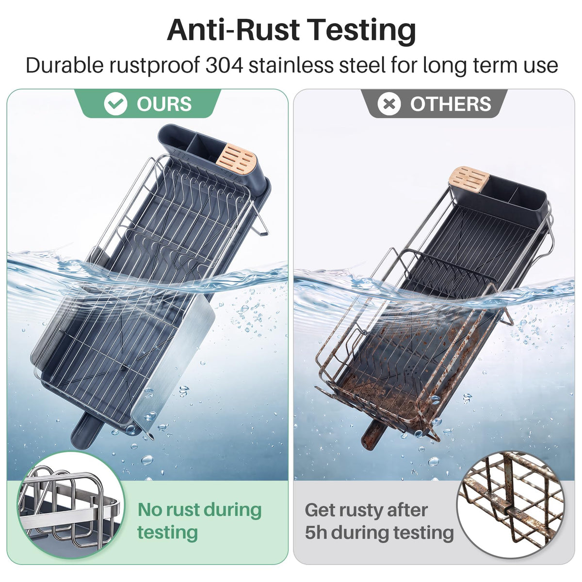 Stainless Steel Dish Drying Rack for Kitchen Counter