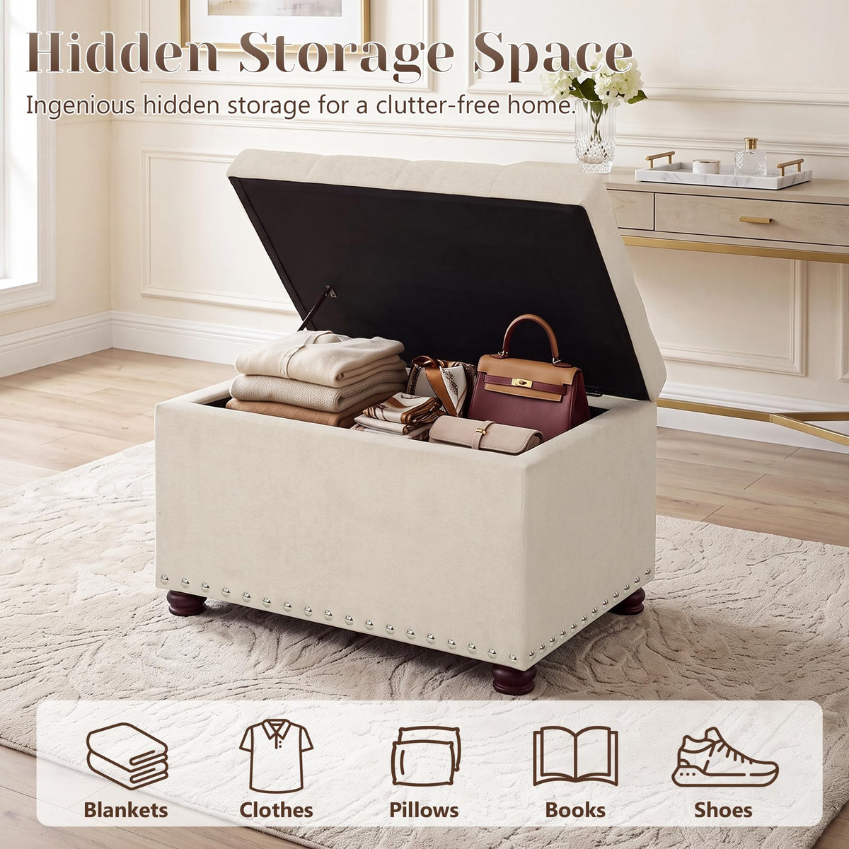 24" Ottoman with Storage