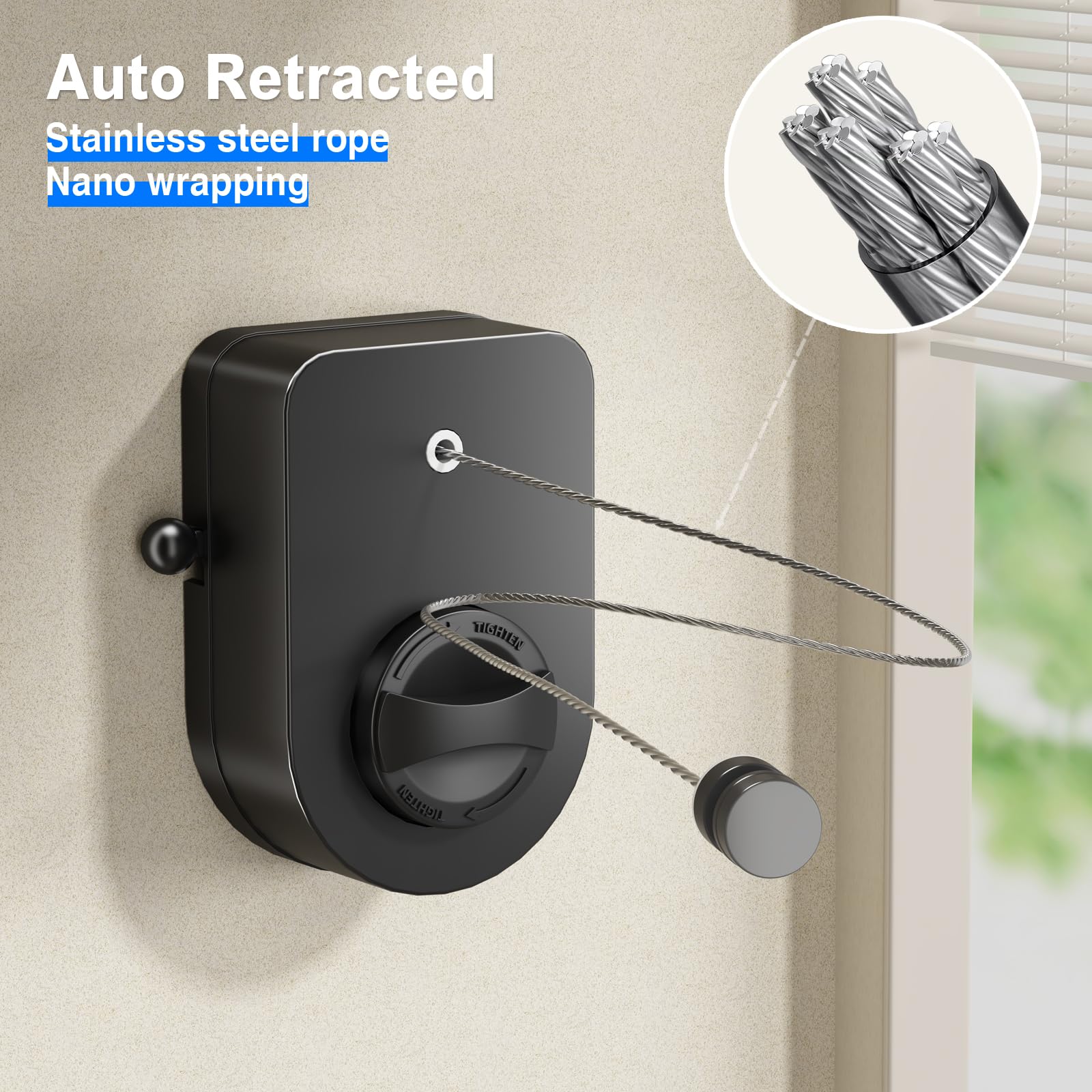 Retractable Clothesline Indoor (13.8 Foot)