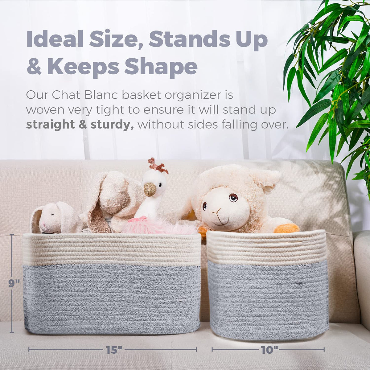 Cotton Rope Baskets for Organizing (3 Count)