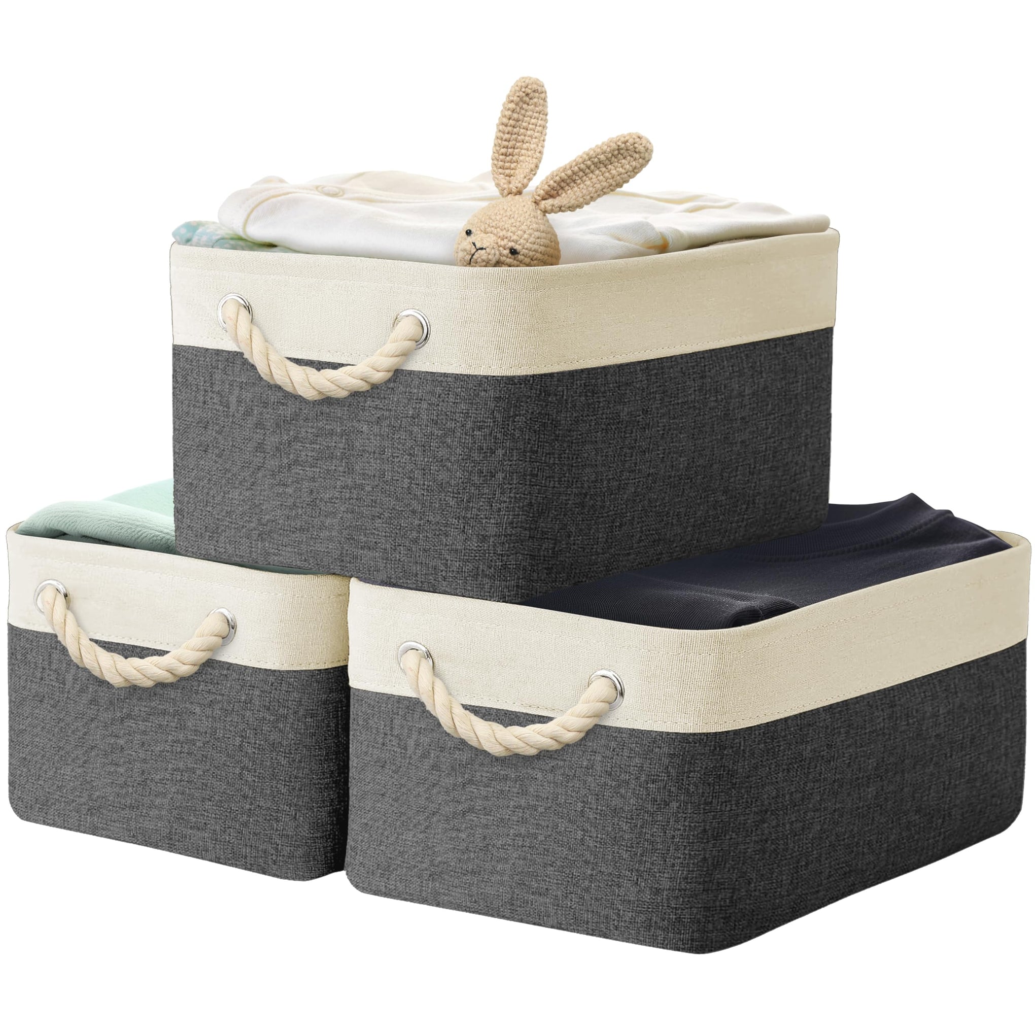 15.7" x 12" Wide & Low Fabric Storage Bin (3 Count)