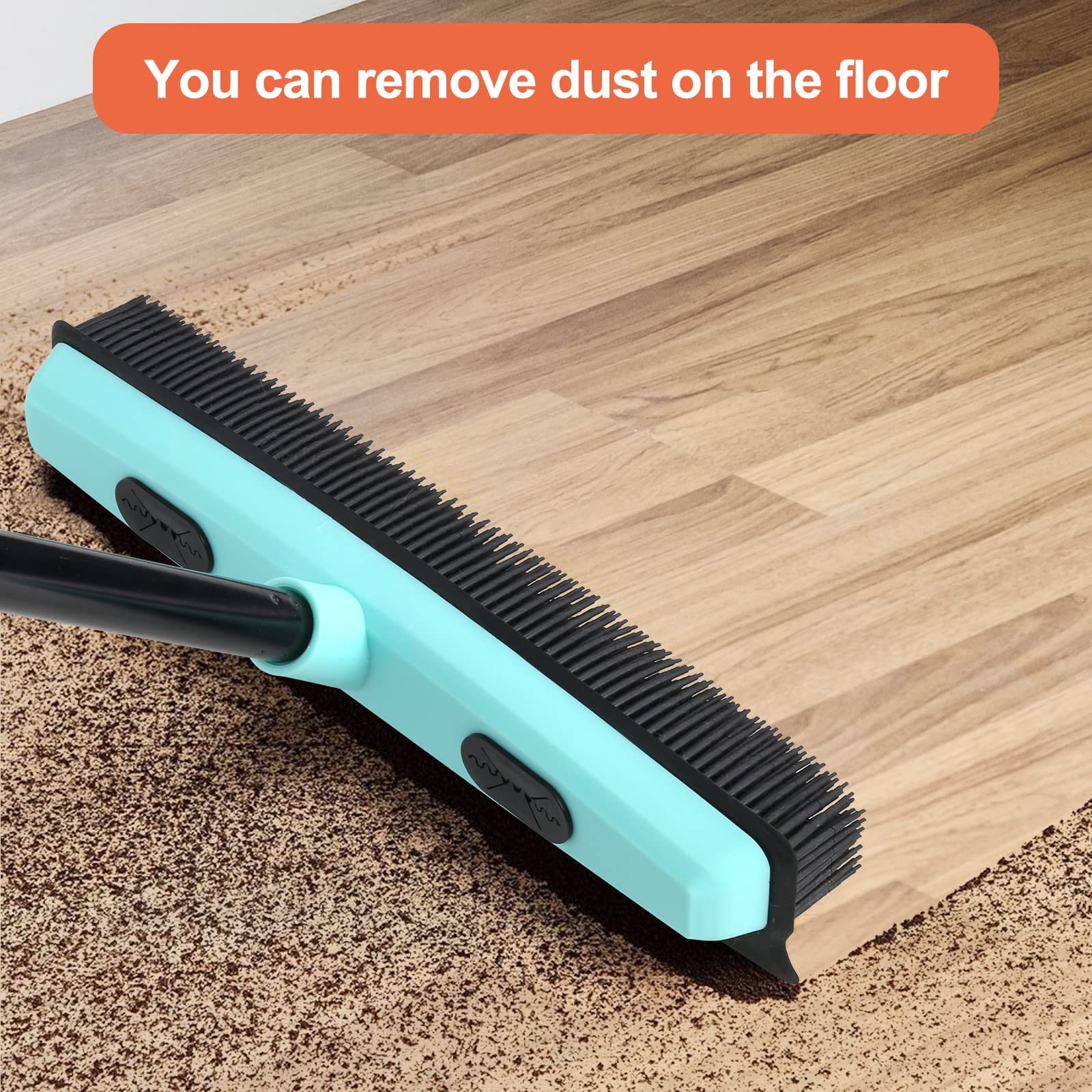 Rubber Broom Carpet Rake for Pet Hair Removal