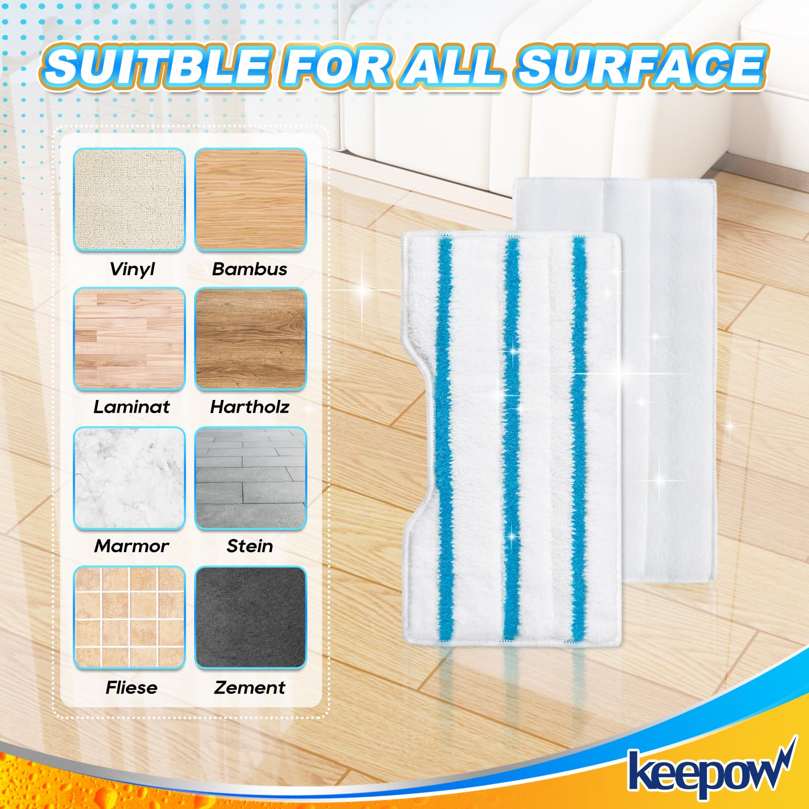 Reusable Mop Replacement Pads Compatible with Shark Vac Mop VM252