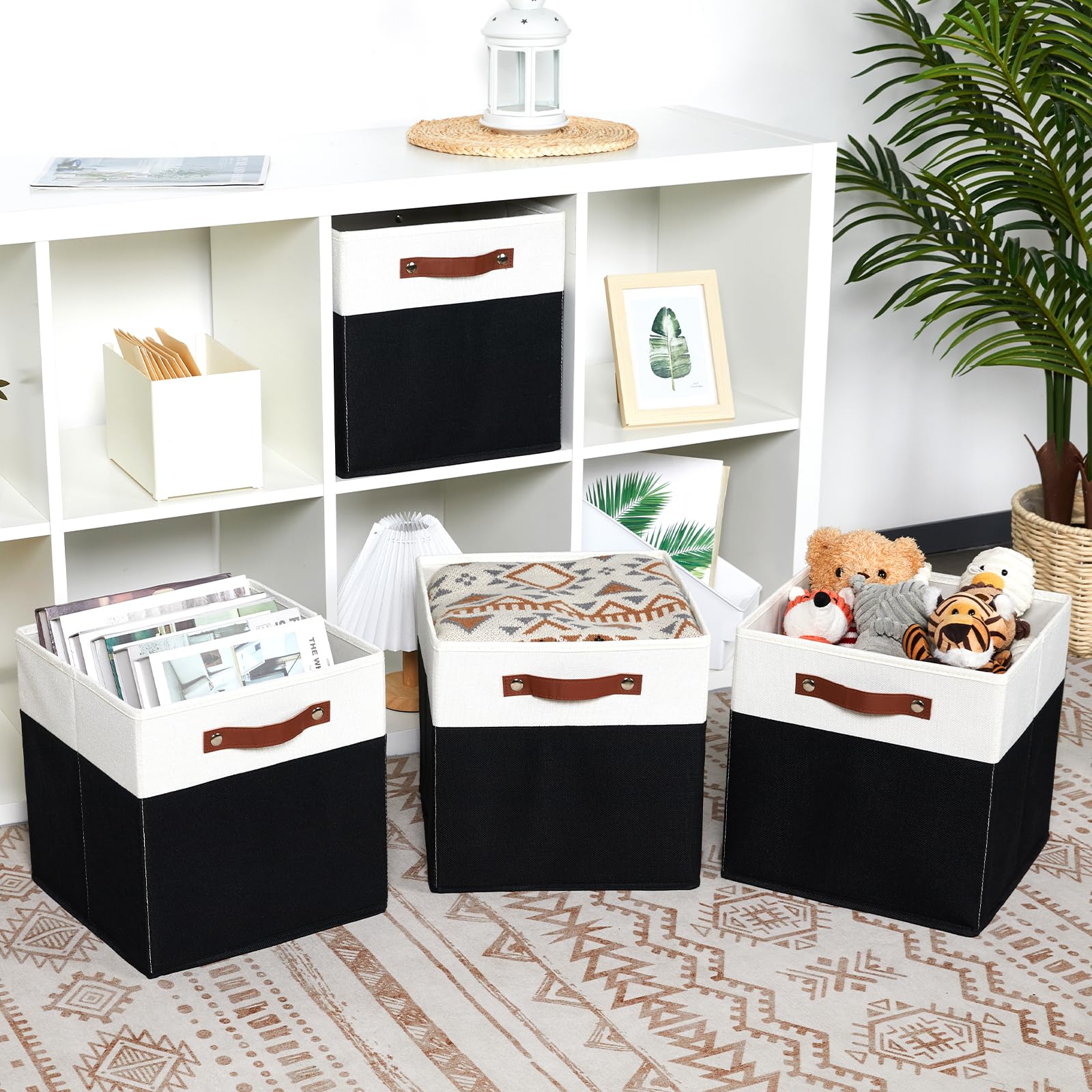 Fabric Storage Bins for Shelves (4 Count)