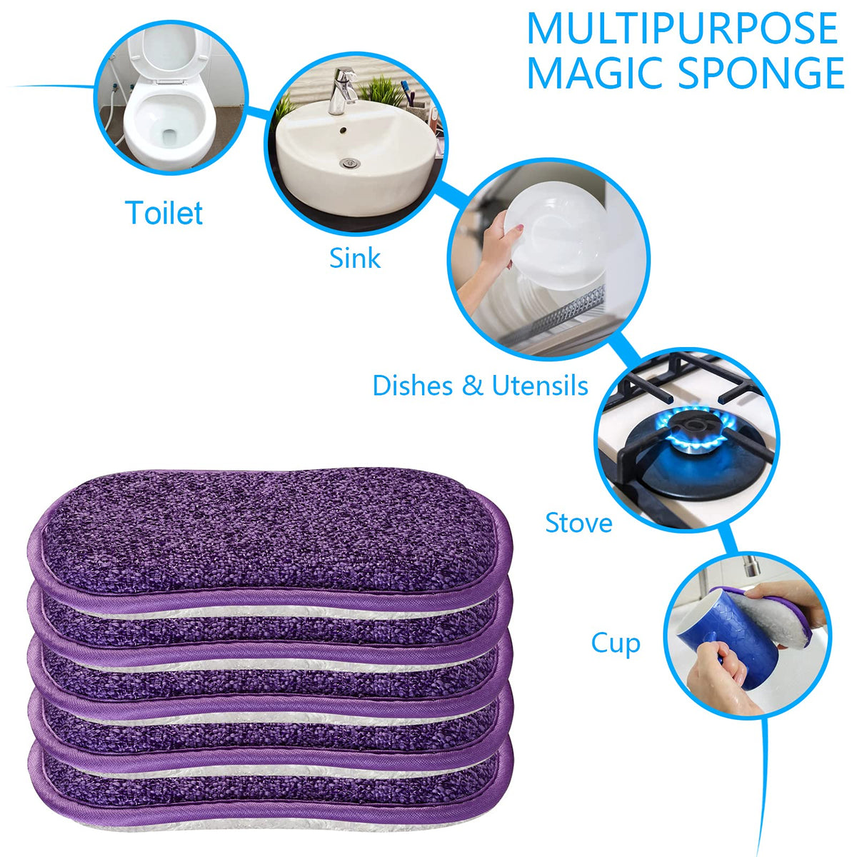 10 Pack Kitchen Dish Sponges Scrubber Non (10 Count)