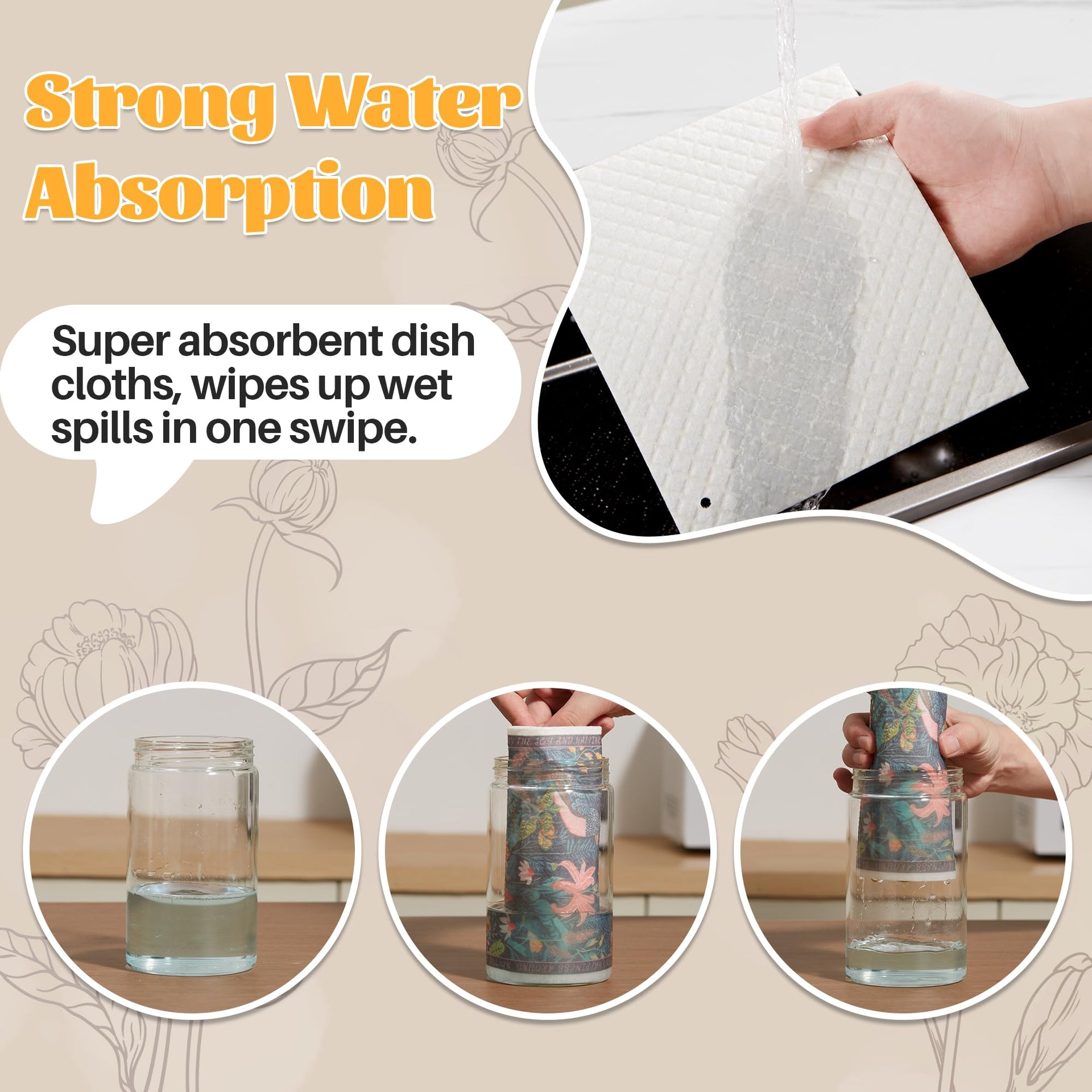 6 Pack Dishcloths for Kitchen (6 Count)