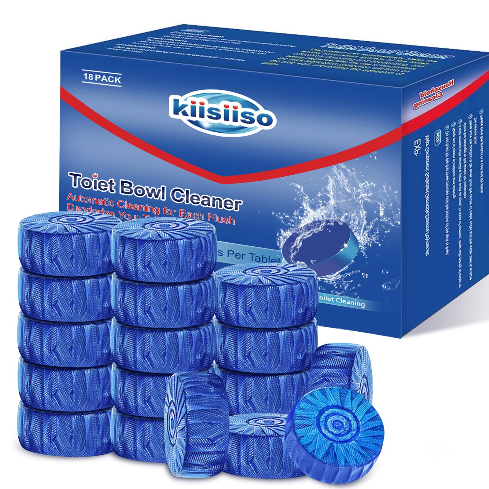 Toilet Bowl Cleaner Blue Tablets 18 Pack (18 Count)