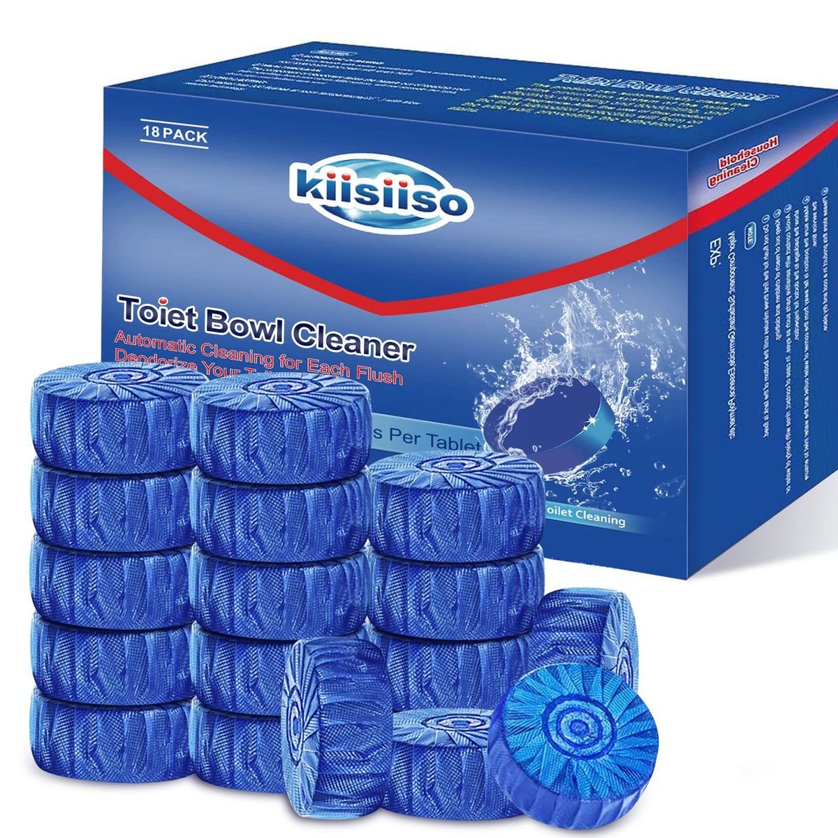 Toilet Bowl Cleaner Blue Tablets 18 Pack (18 Count)