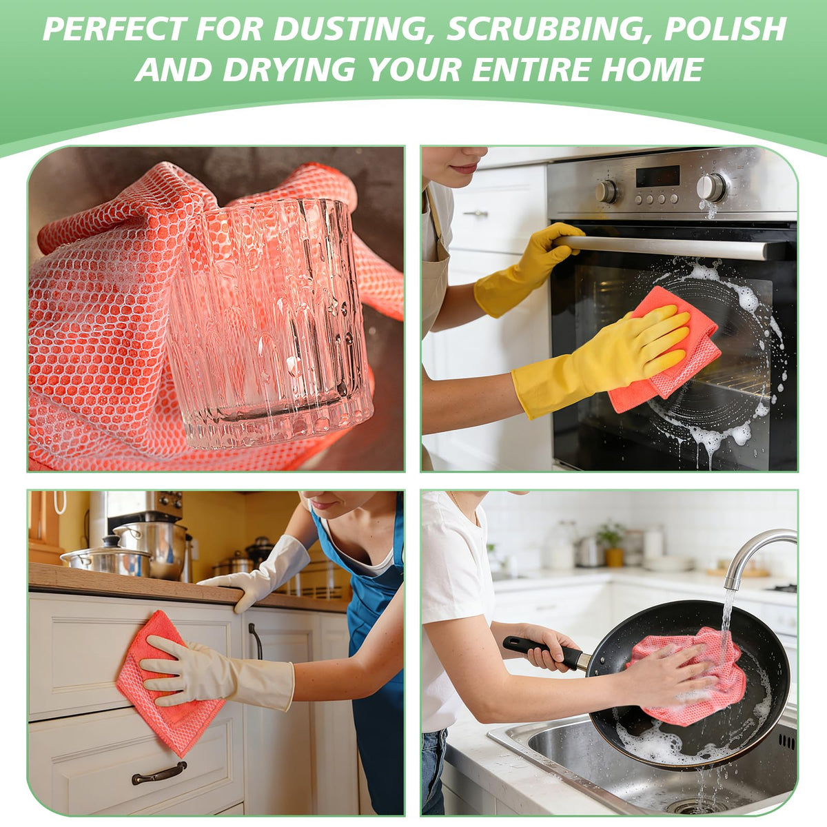 Dish Cloth for Washing Dishes Kitchen Washcloth Cleaning Cloth (10 Count)