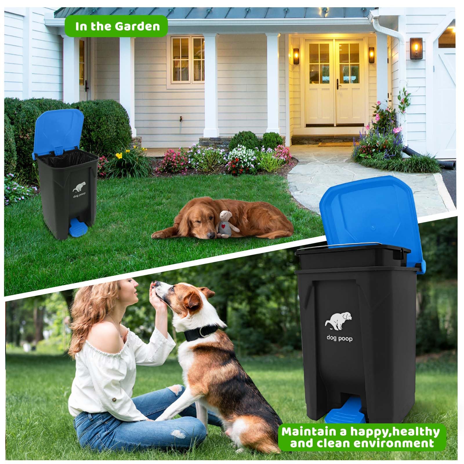 Dog Poop Trash Can Outside (100 Count)