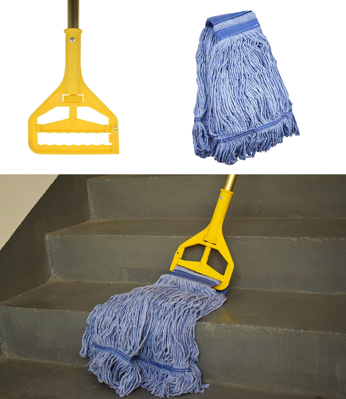 Mop Head Replacement Commercial Heavy Duty String Blue Wet Mop Heads for 3 Typs Commercial Mop Handle - ModHome Supplies