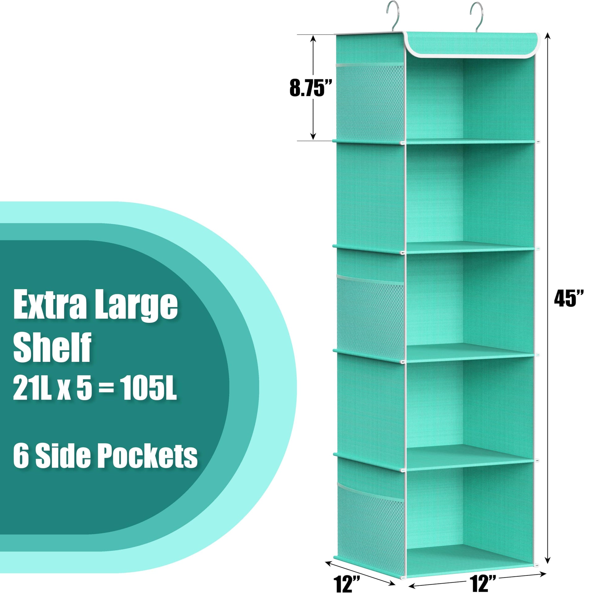 5 Shelf Hanging Closet Organizer