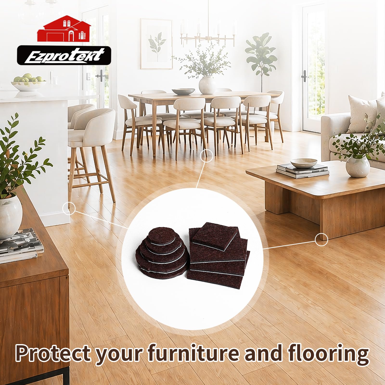 440Pcs Felt Chair Leg Pads Floor Protectors for Hardwoods Floors (440 Count)