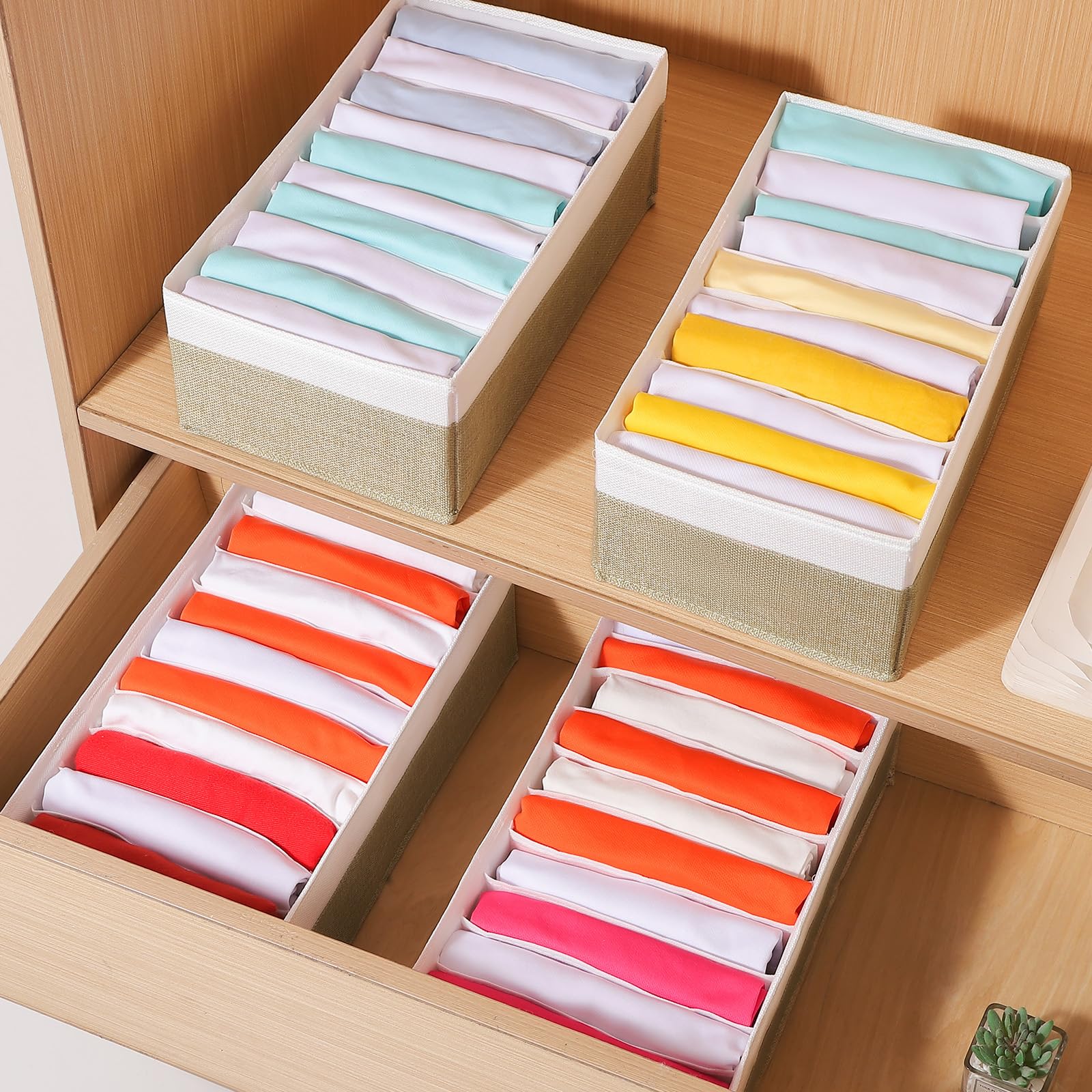 4 Packs T shirt Drawer Organizers for Clothing (4 Count)
