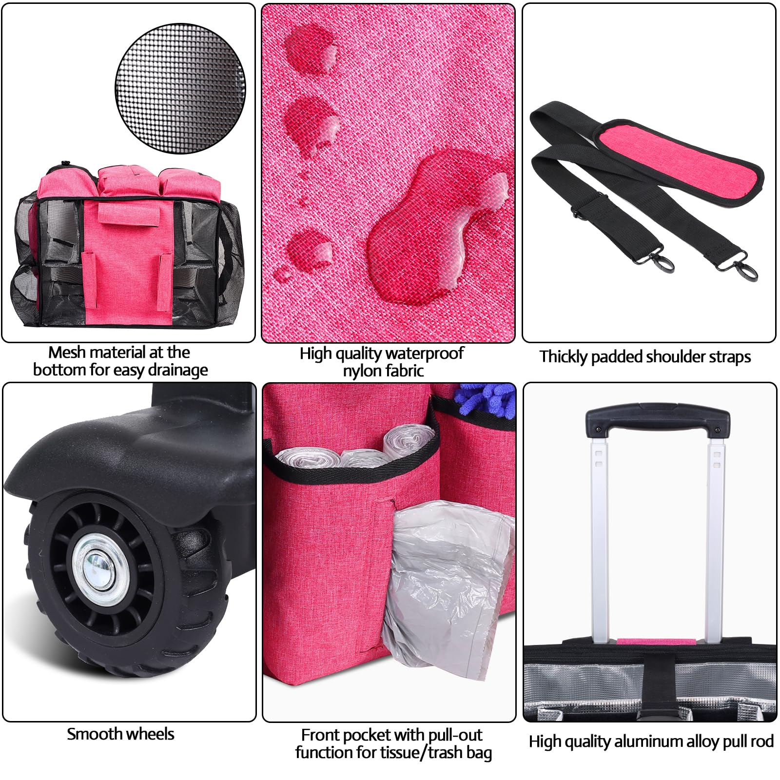 Rolling Cleaning Caddy Bag Built