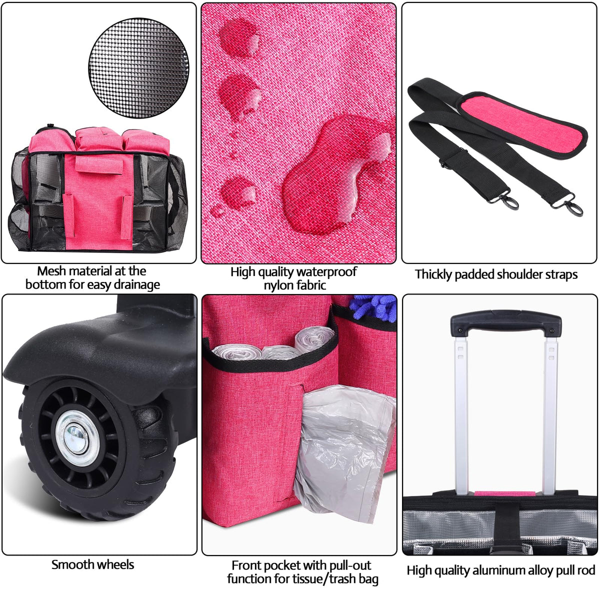Rolling Cleaning Caddy Bag Built