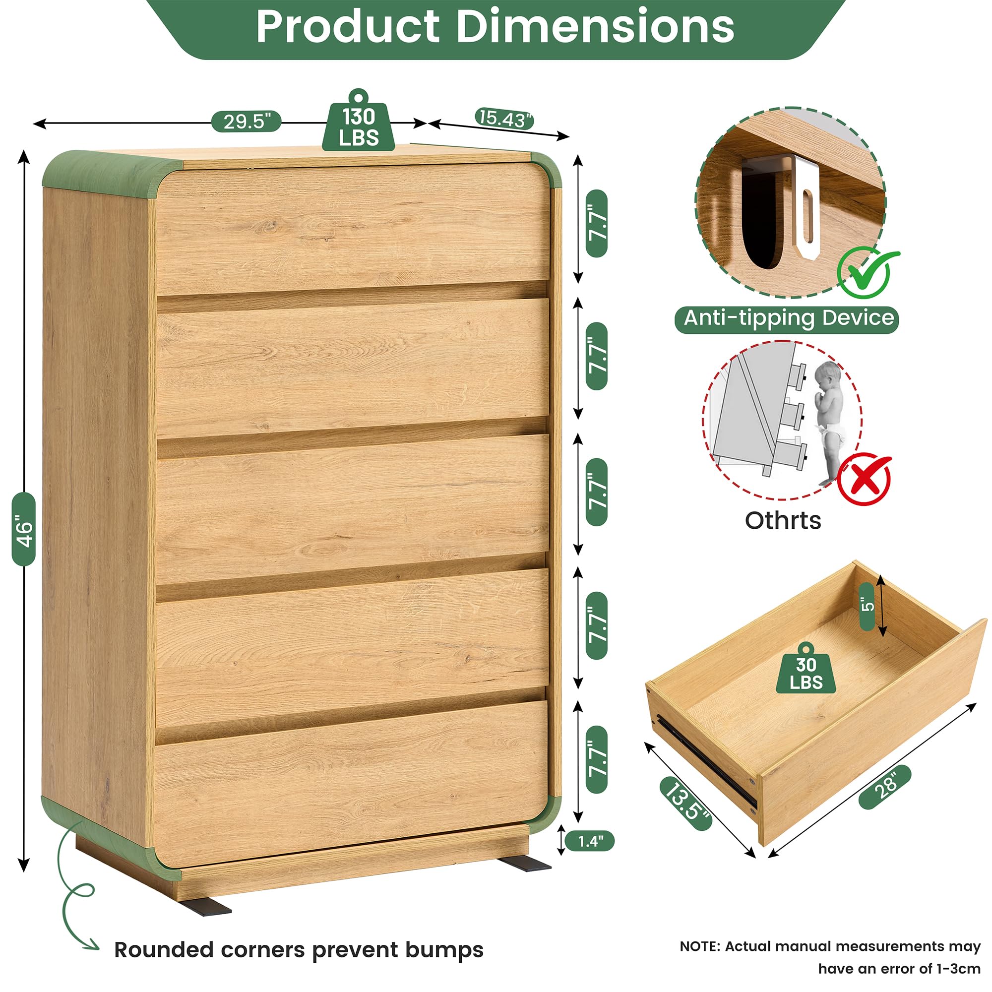 5 Drawer Dresser