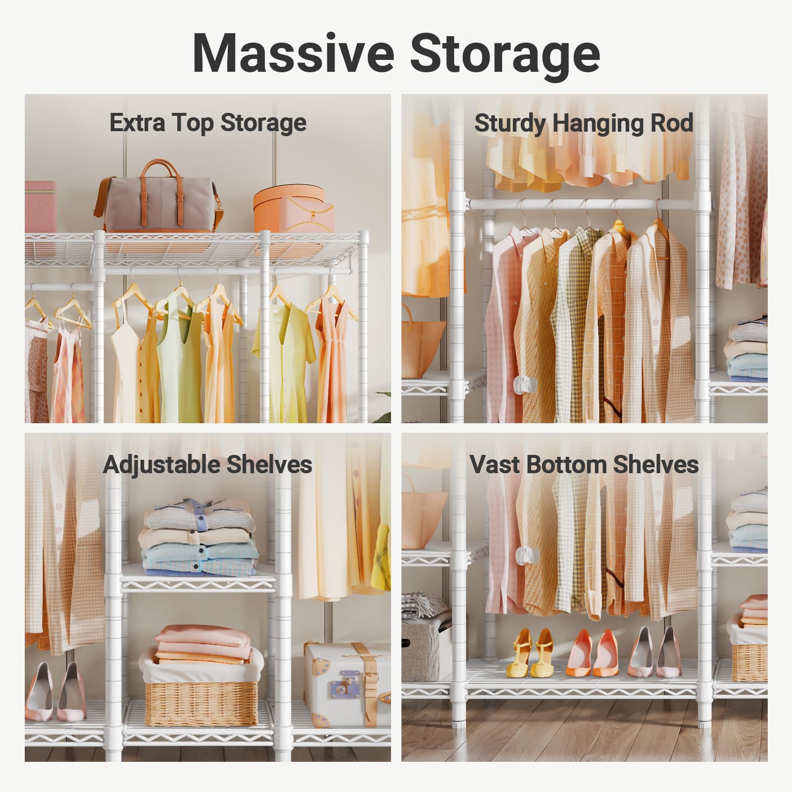 V50 Closet Organizer System with Adjustable Shelves
