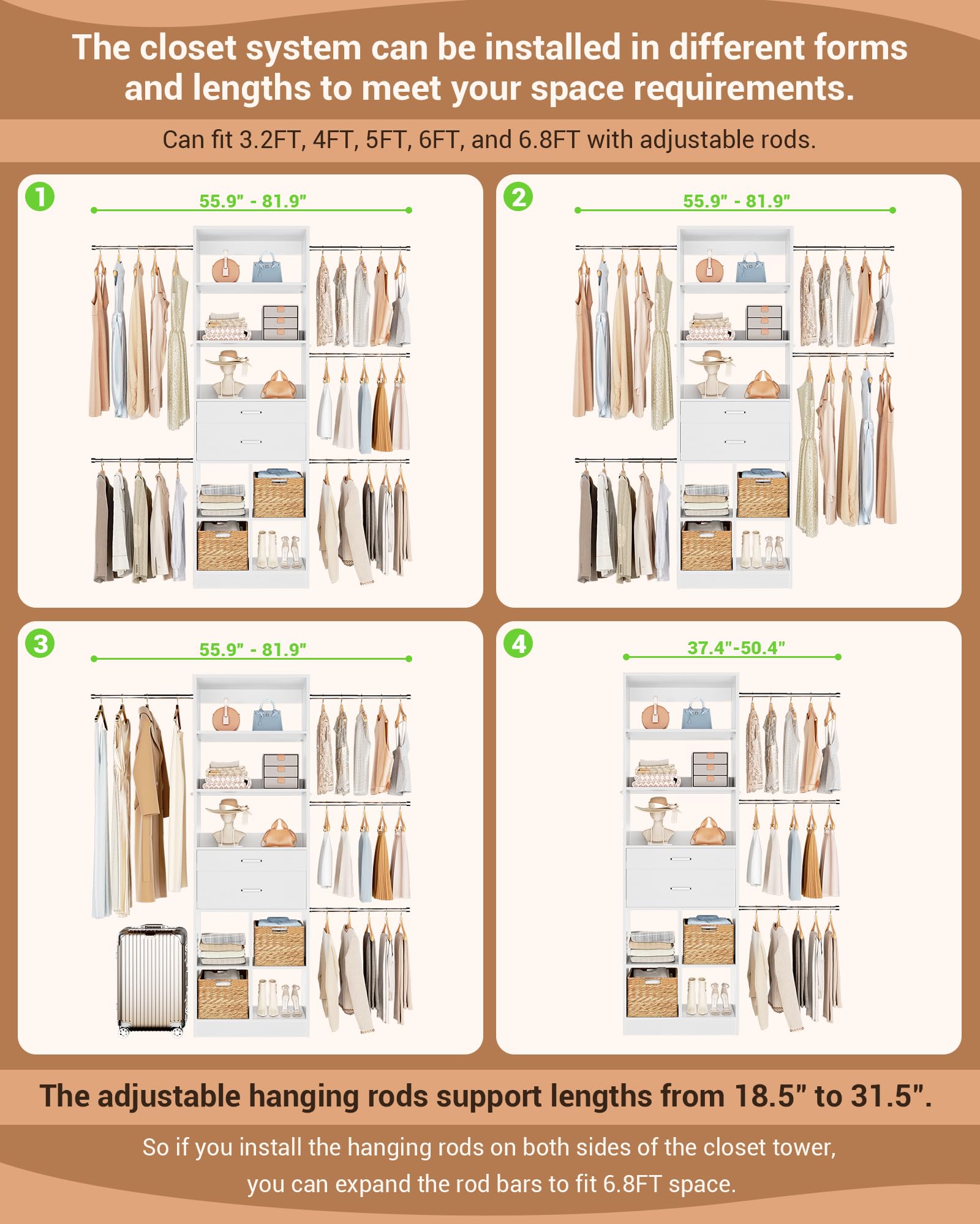 Small Closet System (6 Count)