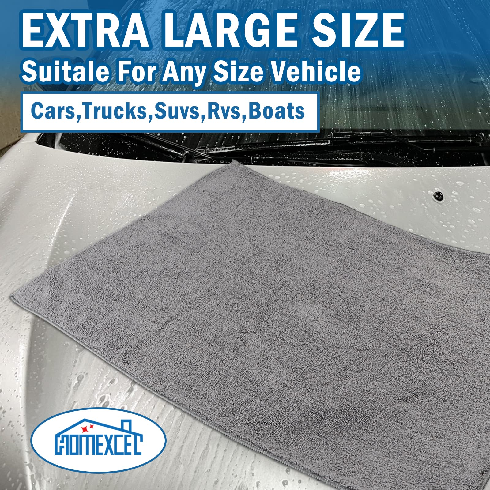Professional Large Microfiber Car Drying Towels 2 Pack (2 Count)