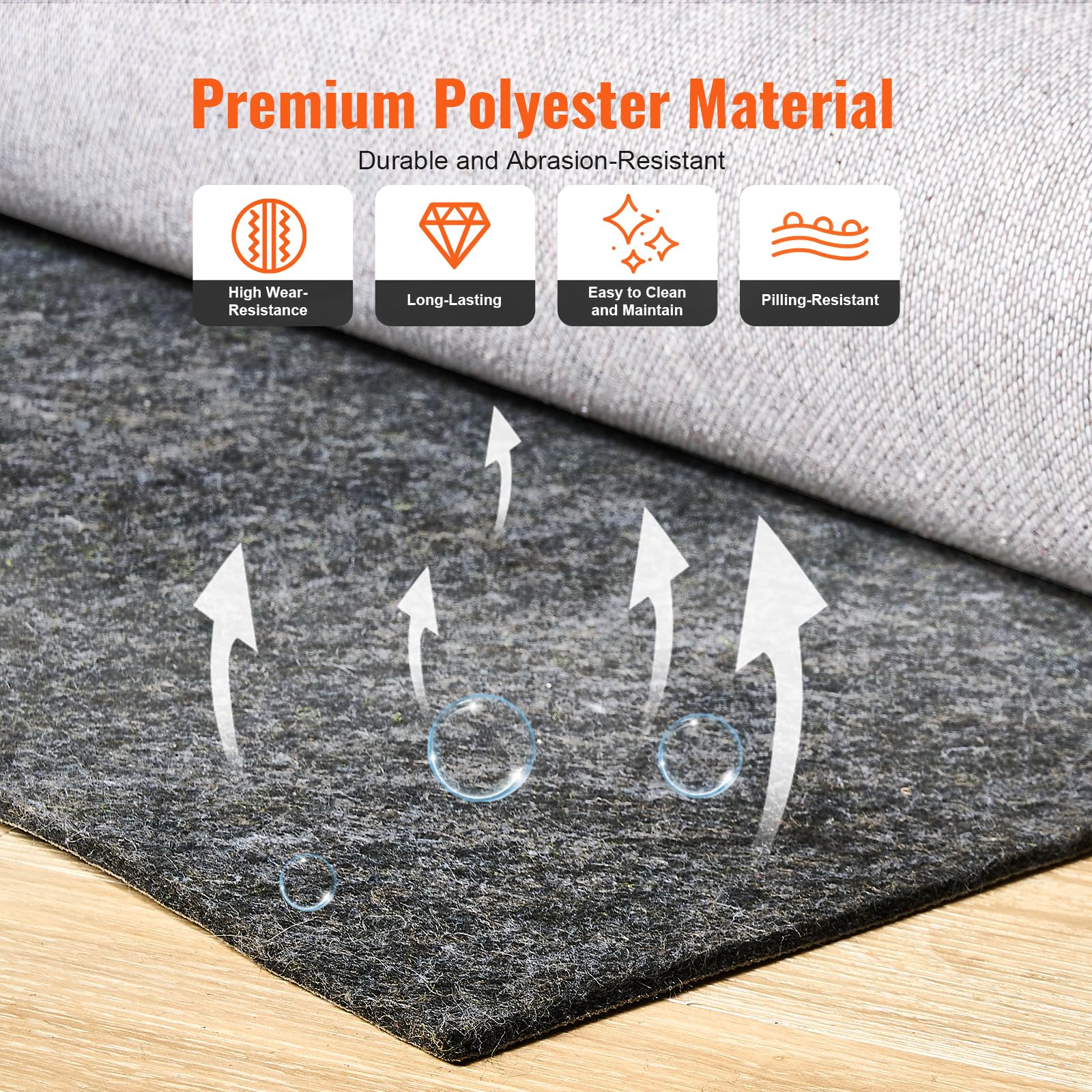 5' x 8' Non Slip Rug Pad Gripper