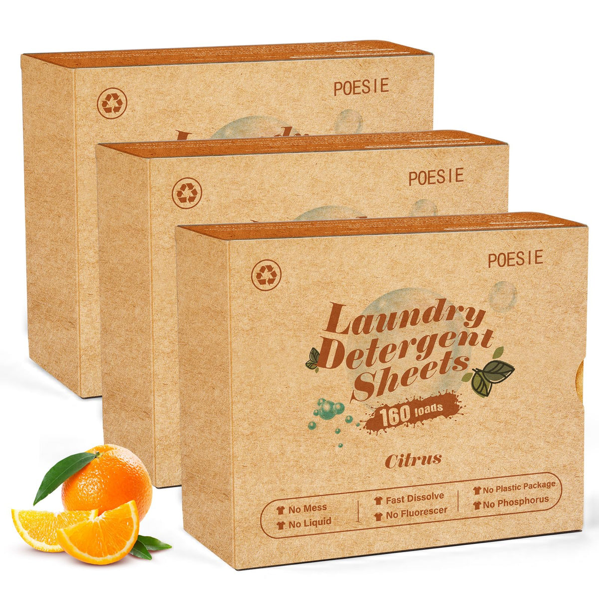 Laundry Detergent Sheets Citrus Scent 3 Pack 480 Sheets 240 Loads Zero Plastic Portable Green Package Liquid Less HE Washing Detergent Strips for Save Place Traveling (480 Count)