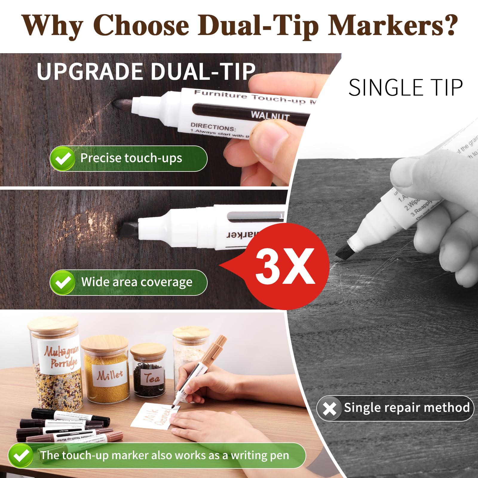 Dual Tip Furniture Markers Touch Up (13 Count)