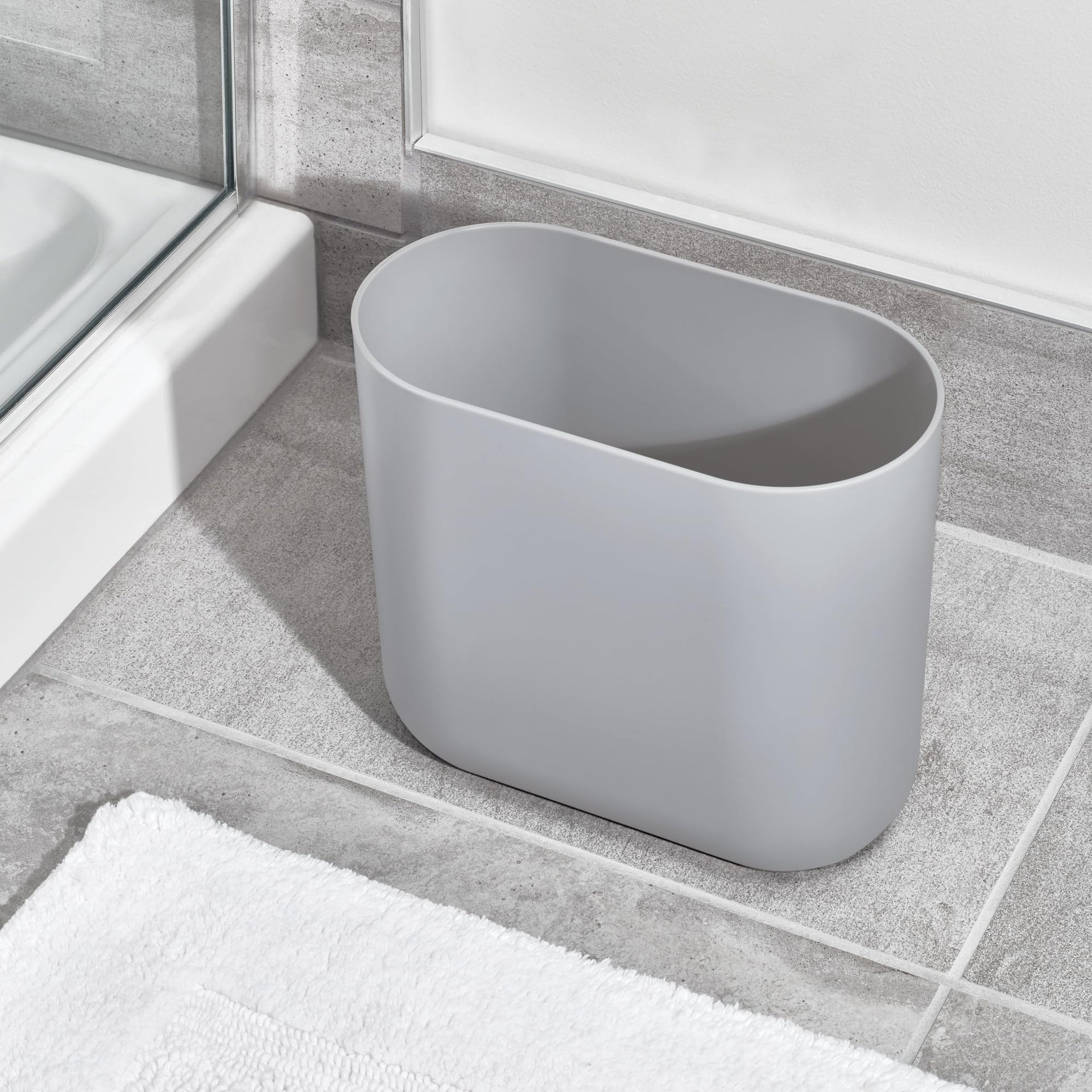 Small Slim Plastic Bathroom Trash Can