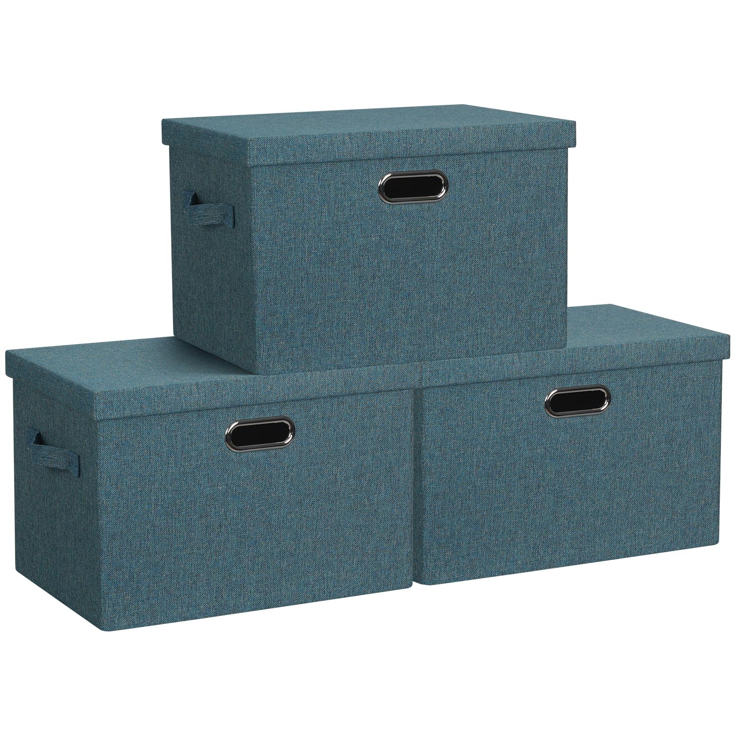Storage Bins with Lids Fabric Closet Organizers Cubes Office Organization (3 Count)