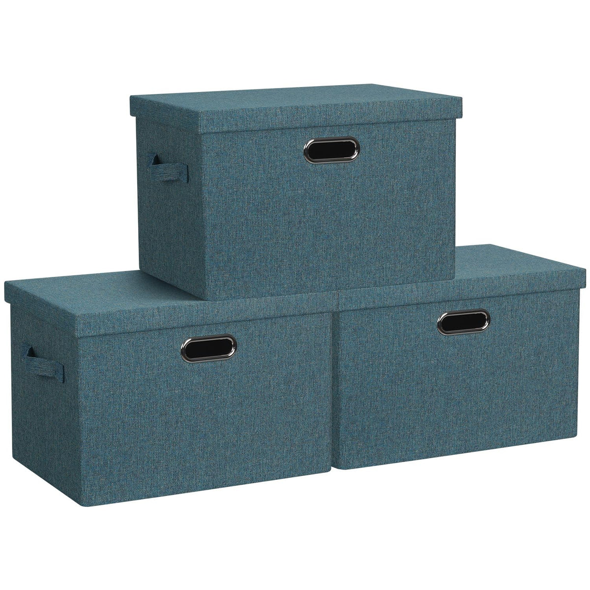Storage Bins with Lids Fabric Closet Organizers Cubes Office Organization (3 Count)