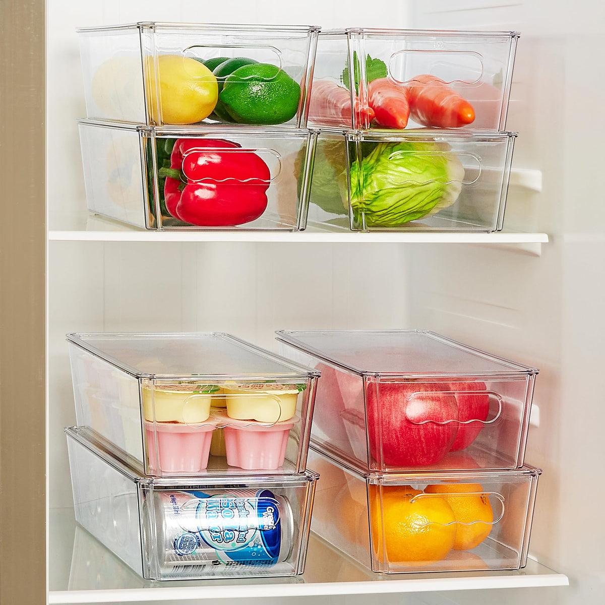4pcs Clear Stackable Storage Bins with Lids (4 Count)