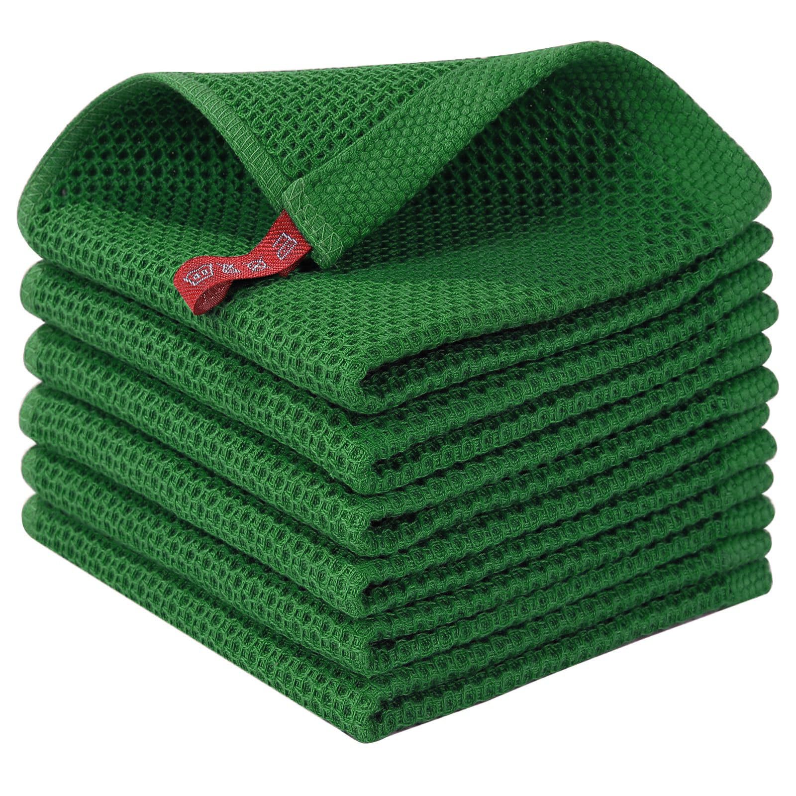 100% Cotton Waffle Weave Kitchen Dish Cloths 6 (6 Count)