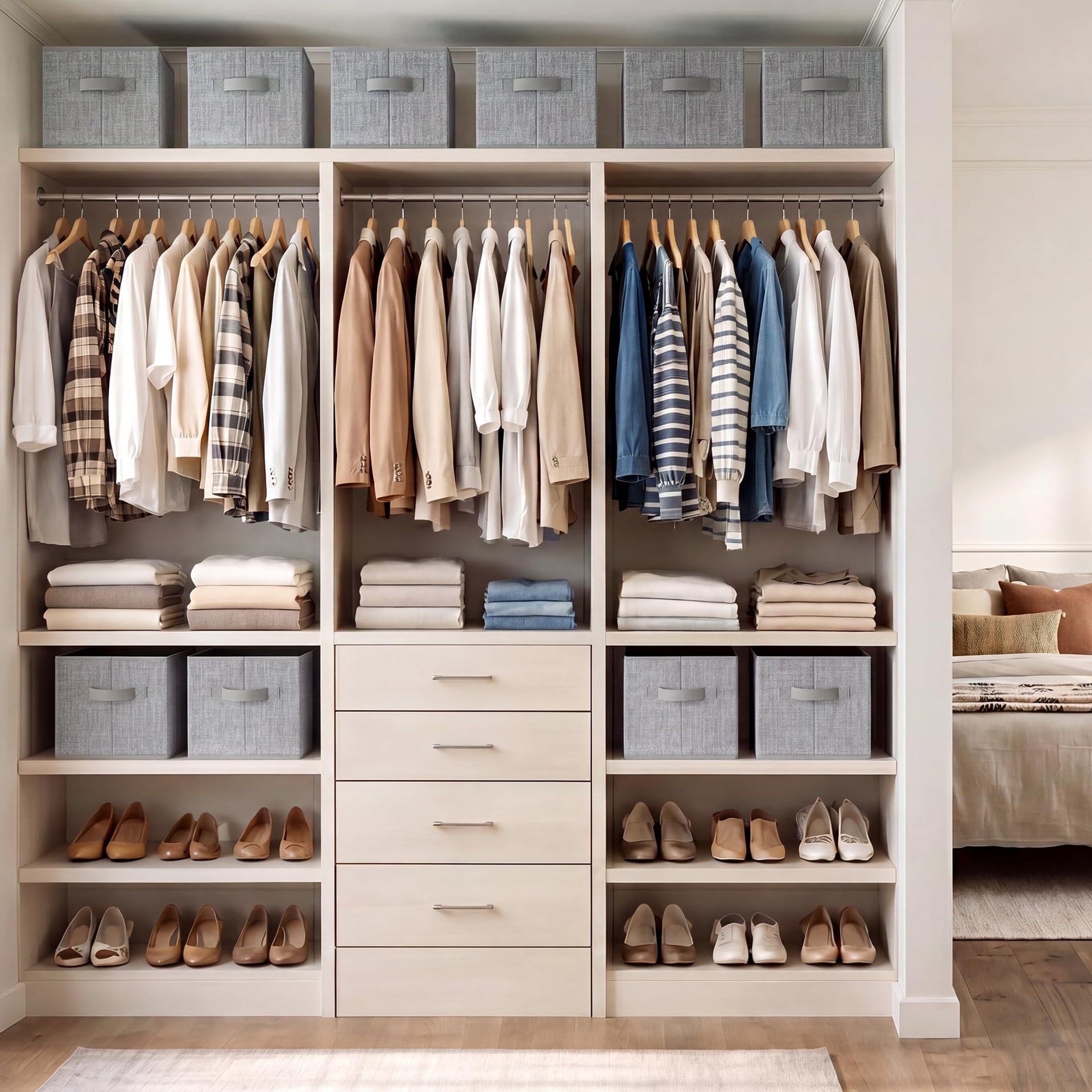 Closet Storage Bins with Handles (3 Count)