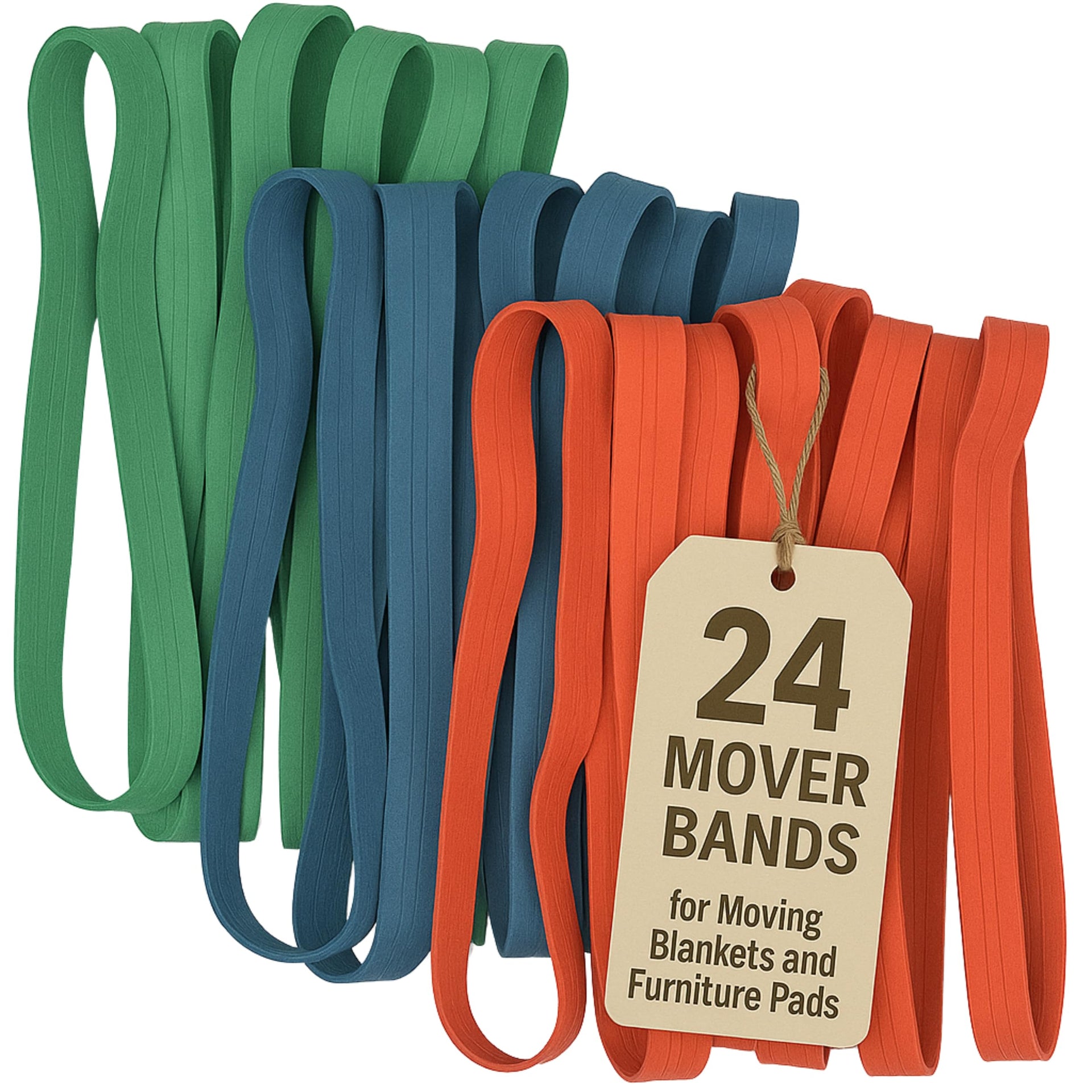 24 Pack Moving Blanket Rubber Bands (24 Count)
