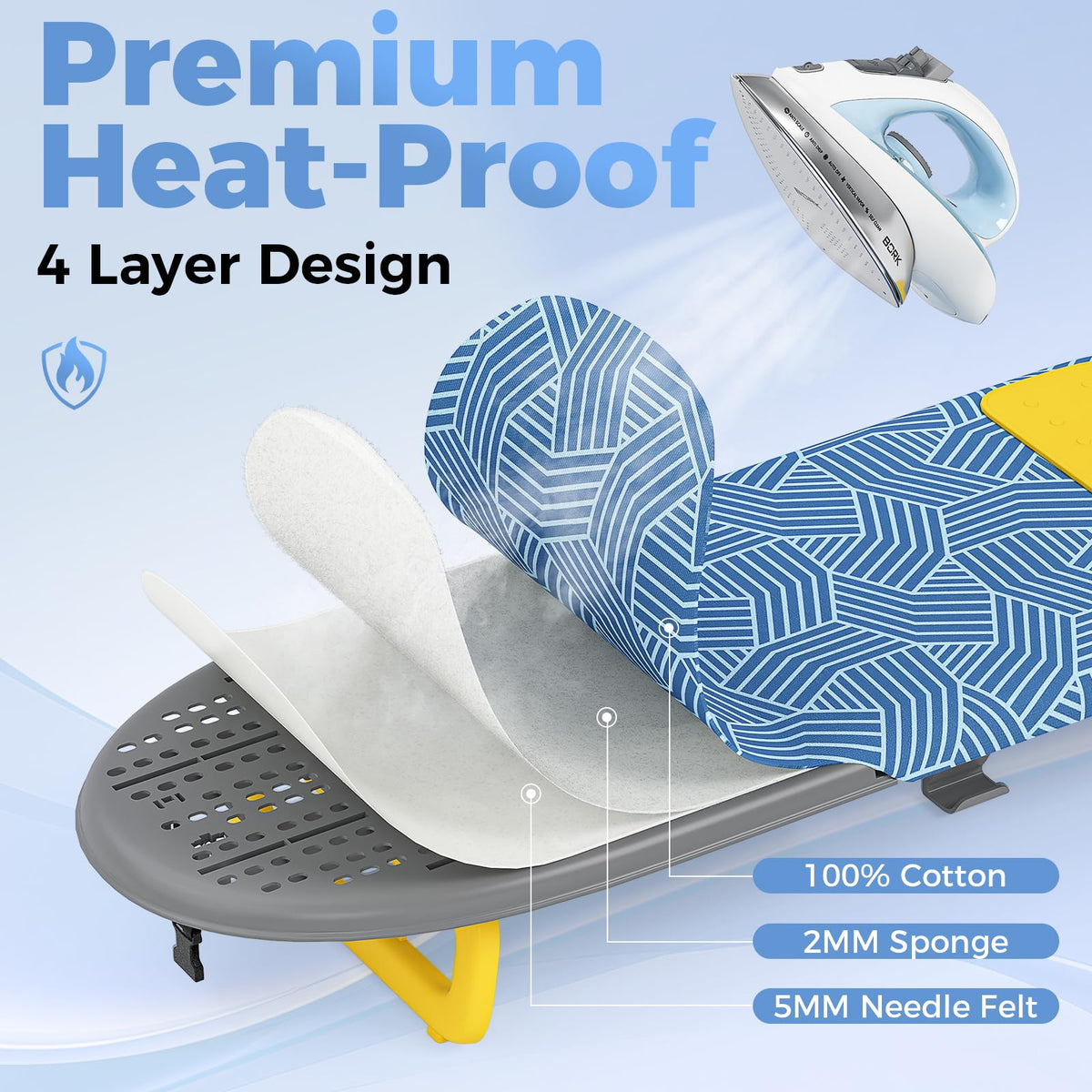 Small Ironing Board with Iron Holder