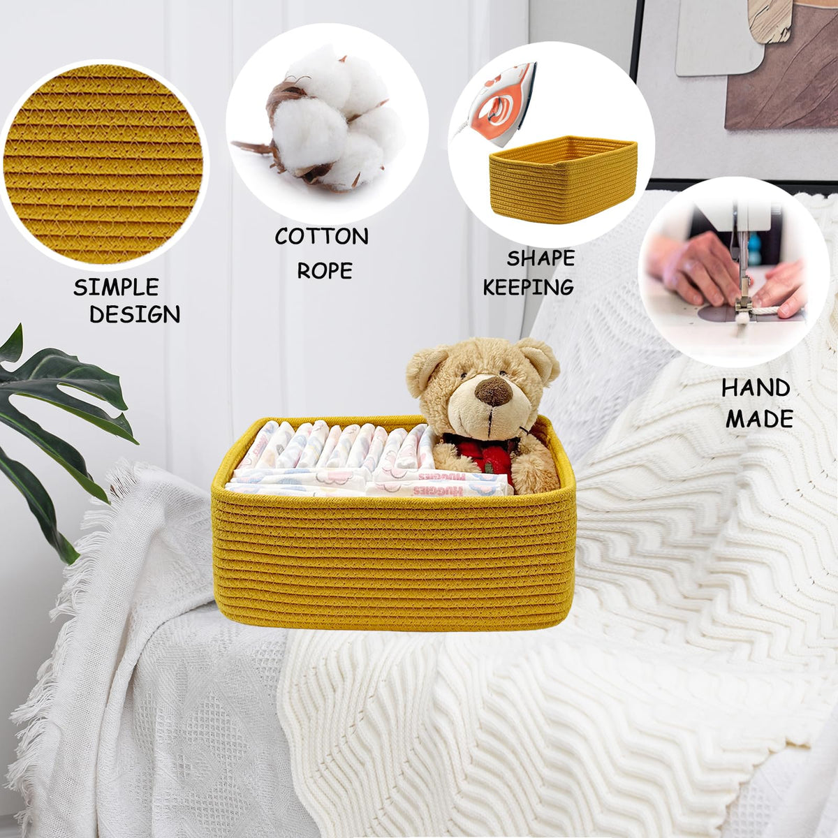 COMFY HOMI 11.5"x7.5"x4.7" Storage Baskets for Organizing (3 Count)