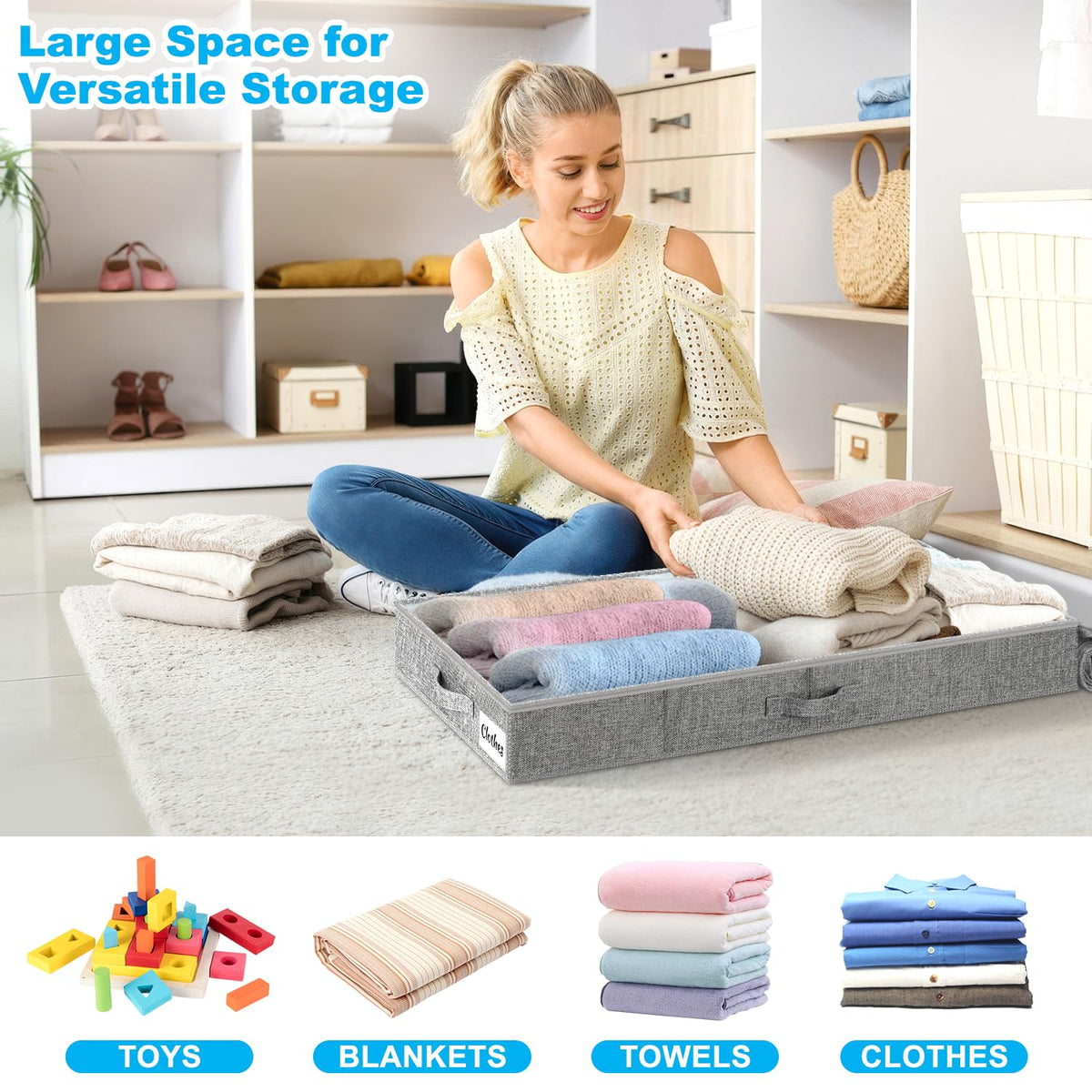 Under Bed Storage Container Bin 4 Pack (4 Count)