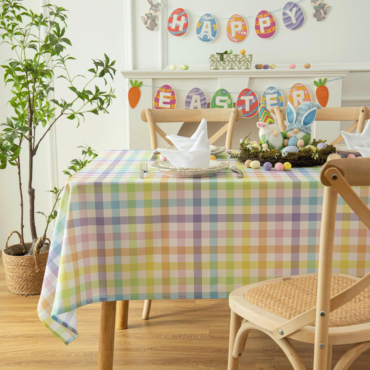 Waterproof Checkered Tablecloth Fabric