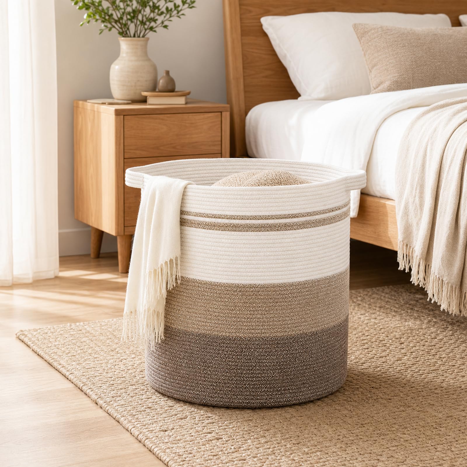 60L Laundry Basket Laundry Hamper Nursery Hamper Gradient Yellow