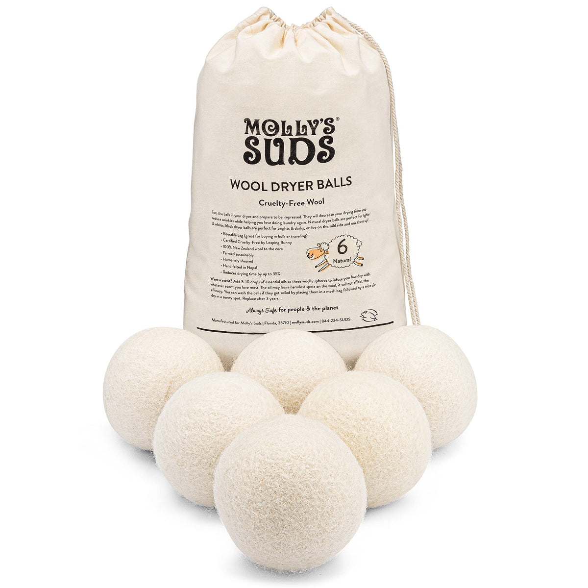 Wool Dryer Balls (6 Count)
