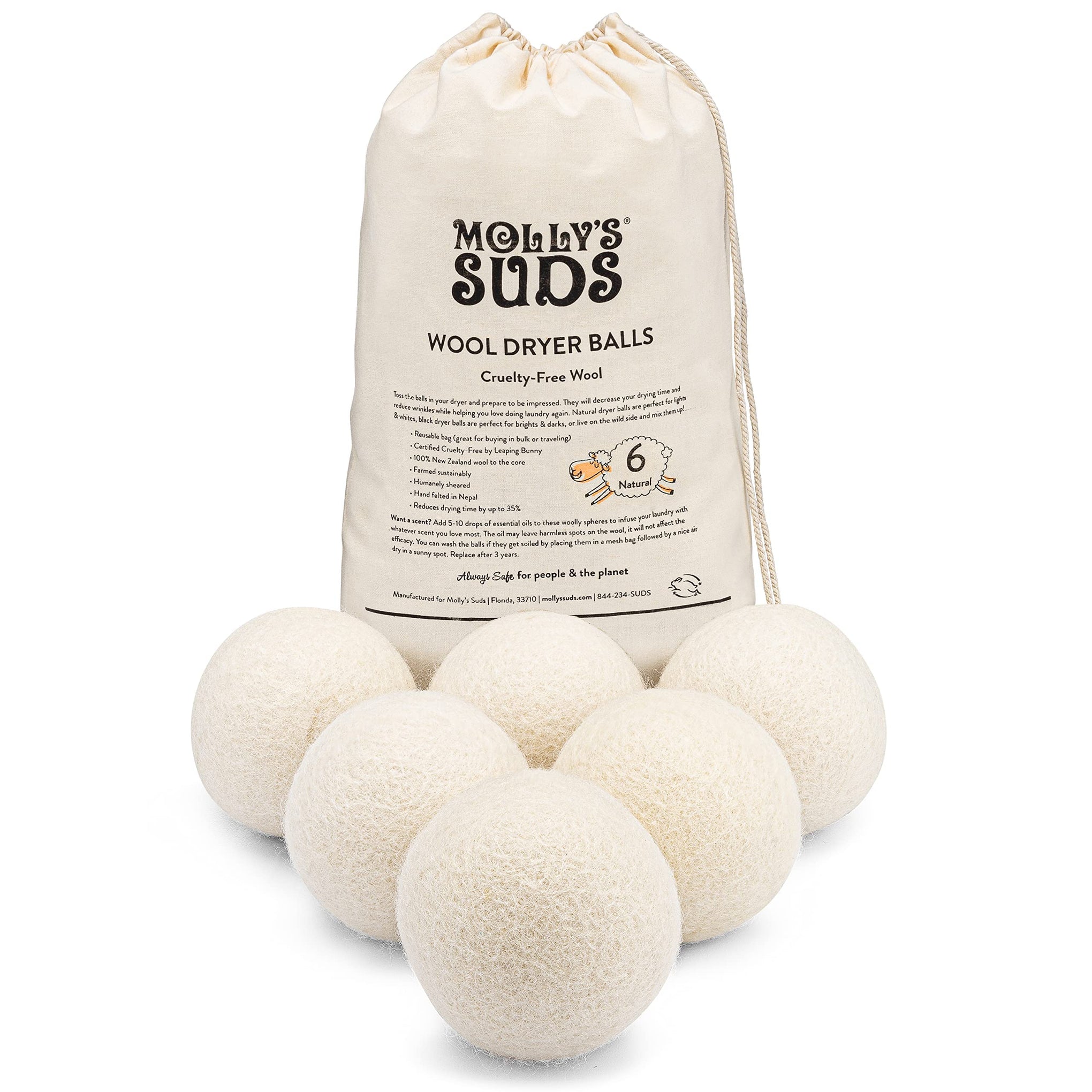 Wool Dryer Balls (6 Count)