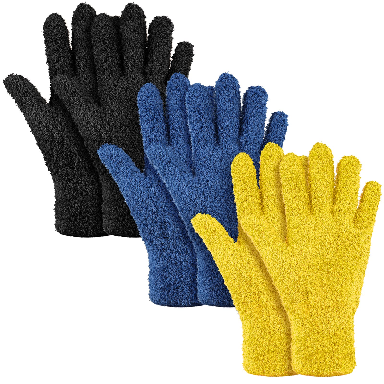3 Pairs Microfiber Dusting Gloves for Plants Leaf (3 Count)